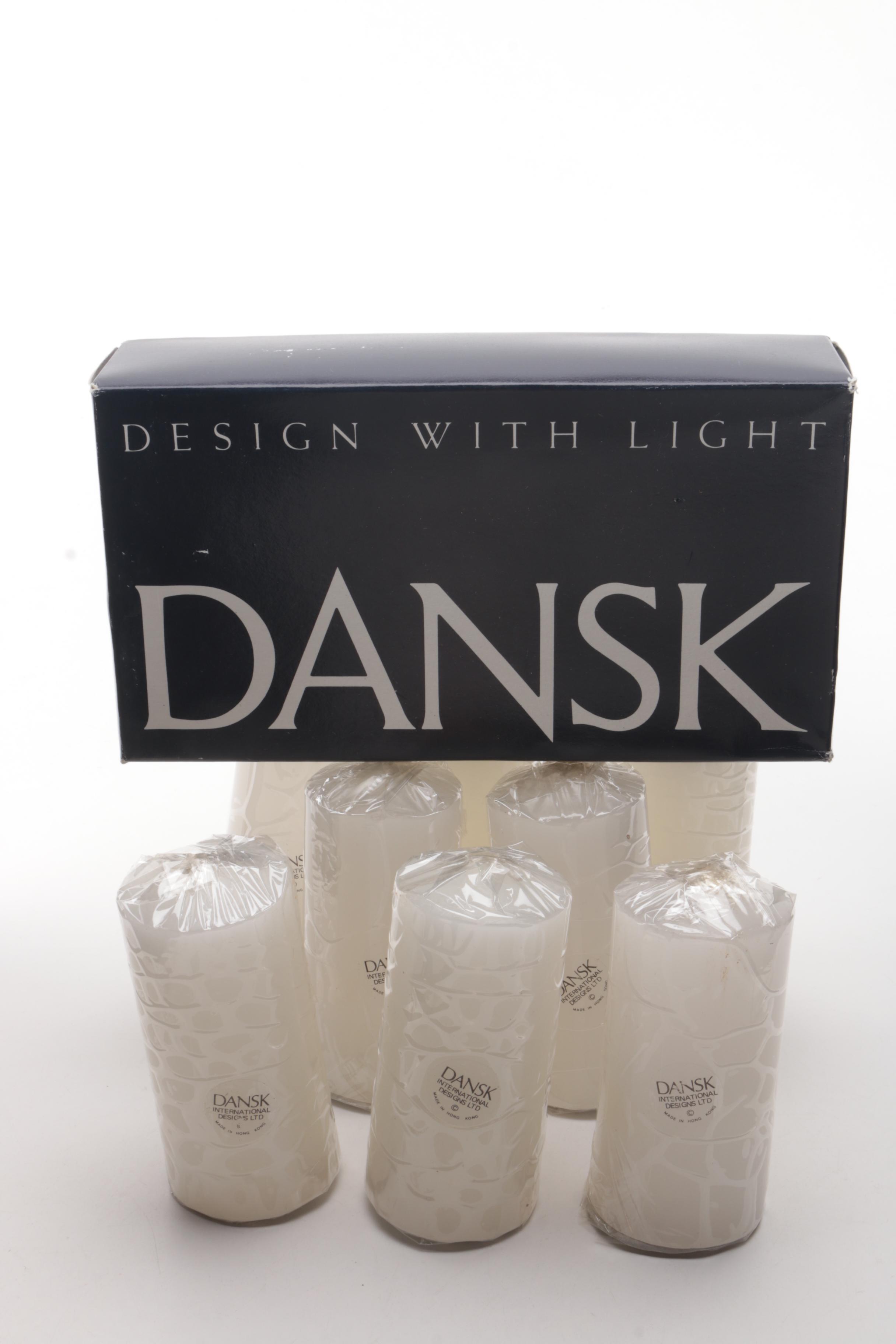 British Colonial Amber by Lenox and Dansk Pillar Candles