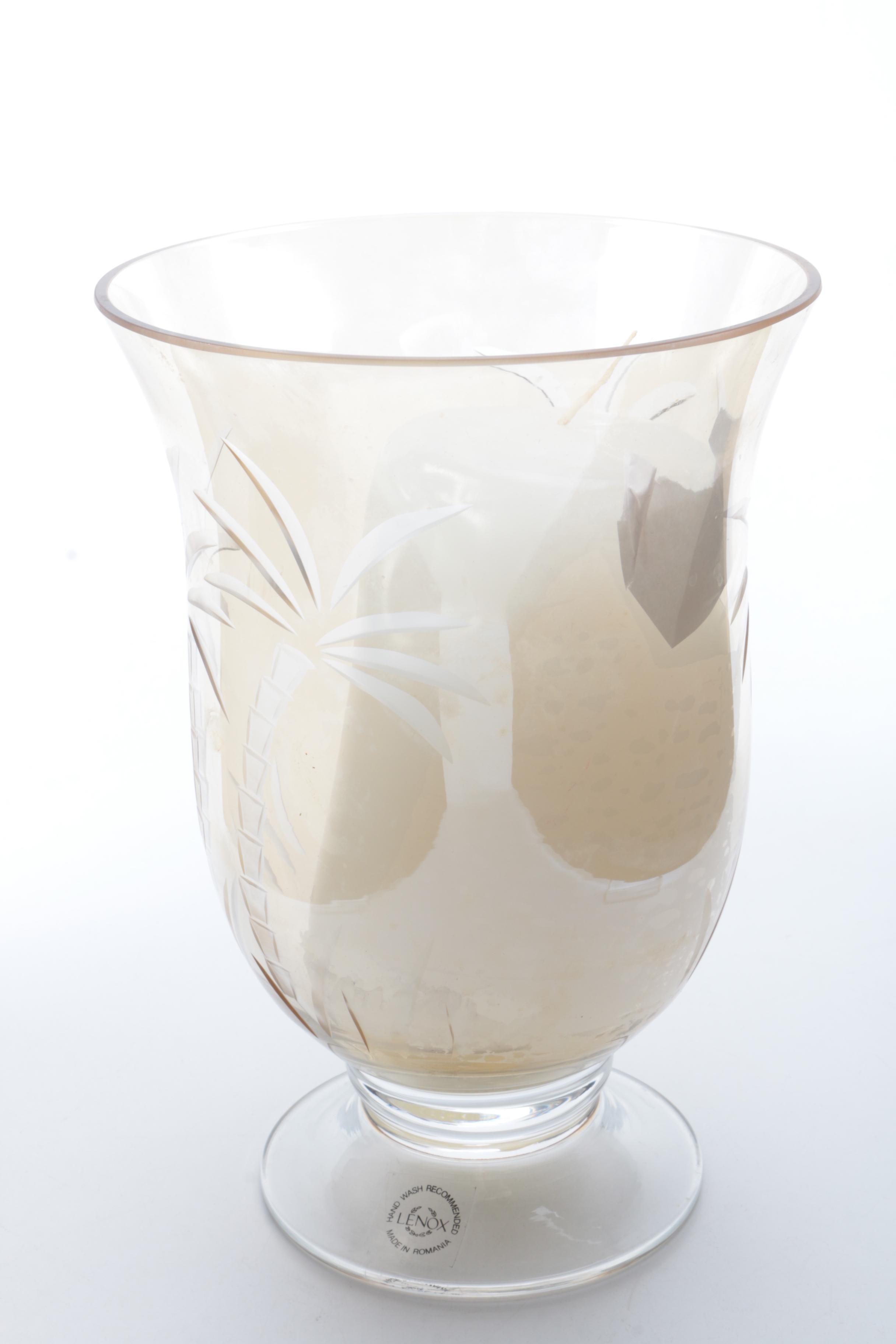 British Colonial Amber by Lenox and Dansk Pillar Candles