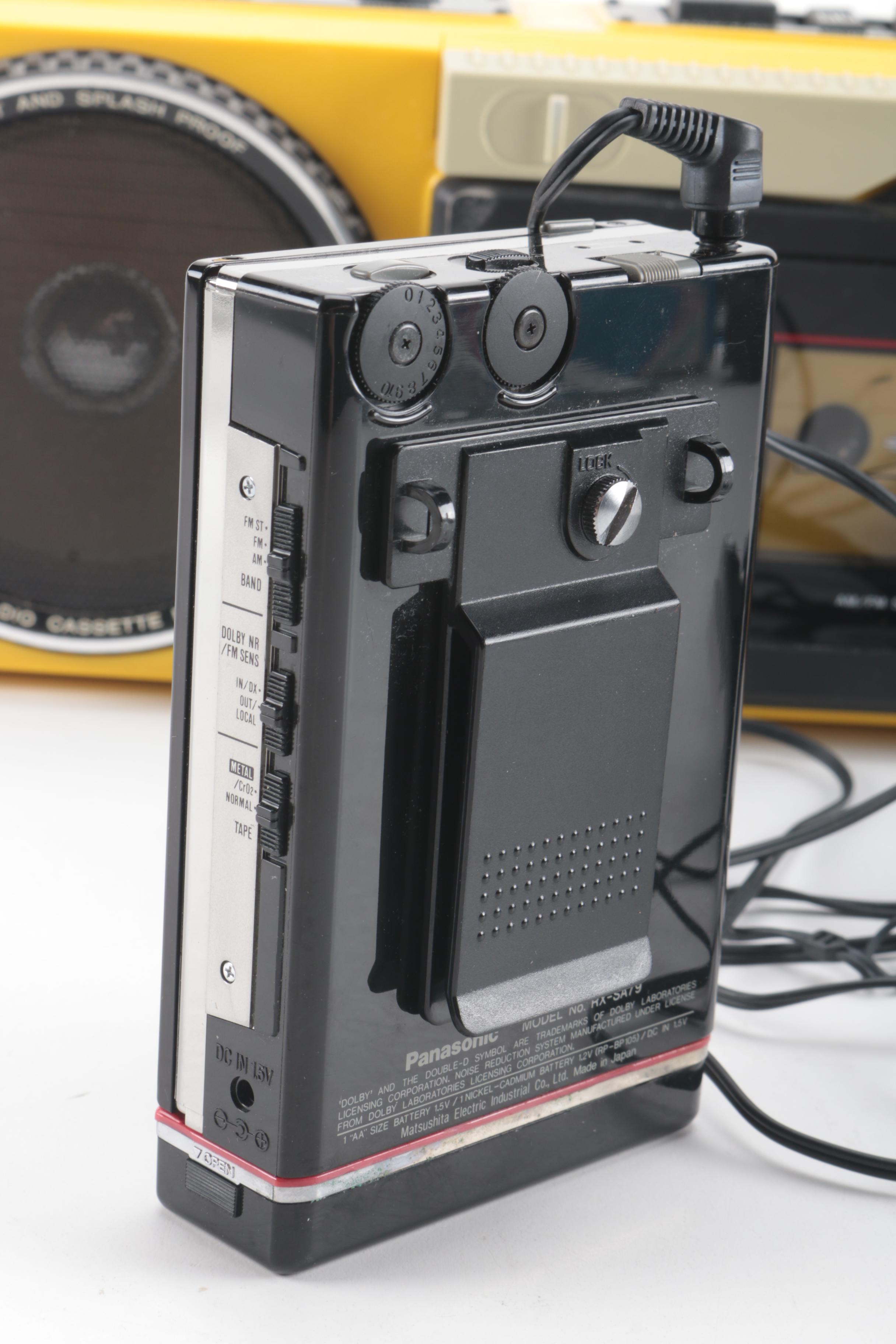 Camping and Outdoor Accessories Including a Sanyo Cassette Recorder