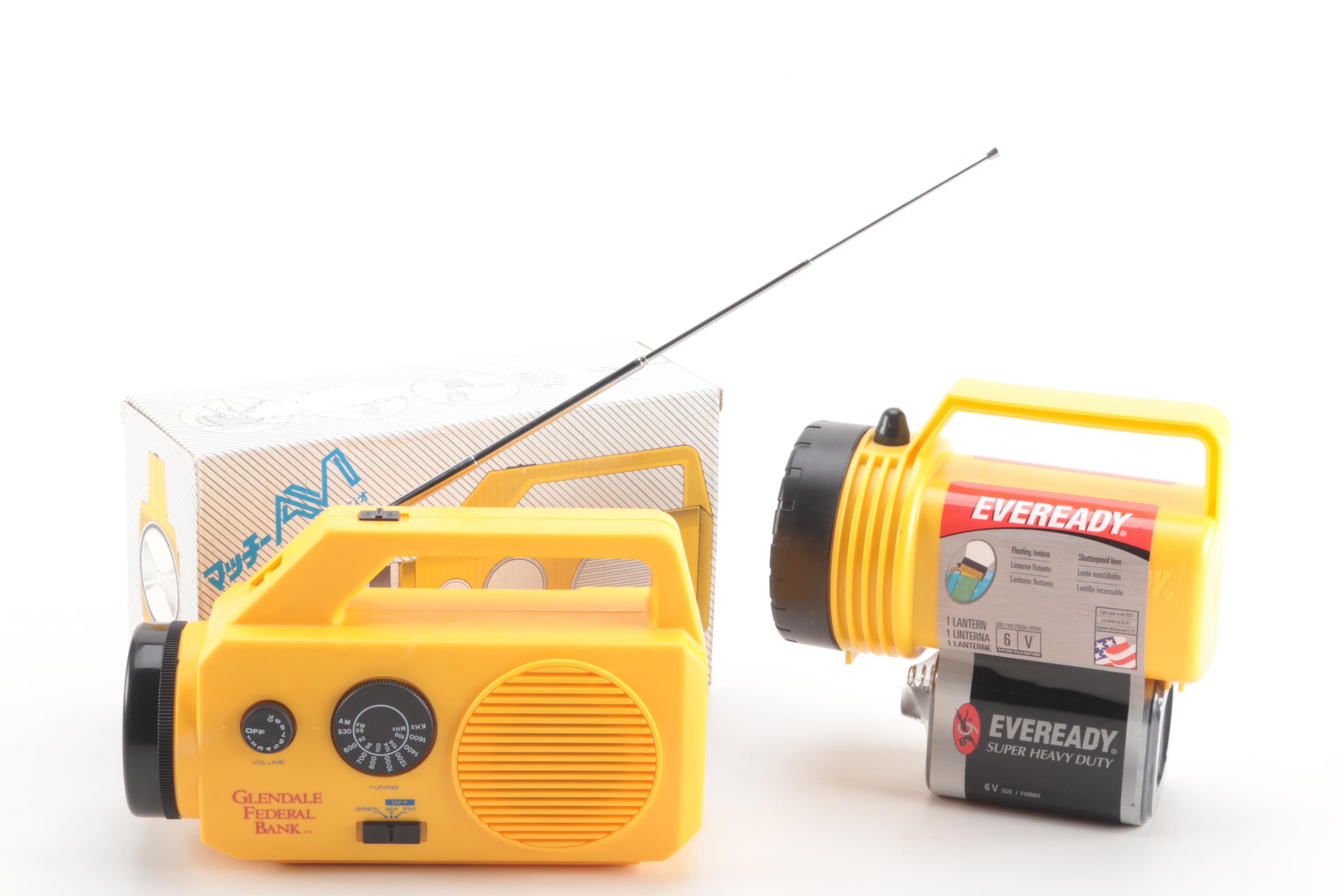 Camping and Outdoor Accessories Including a Sanyo Cassette Recorder