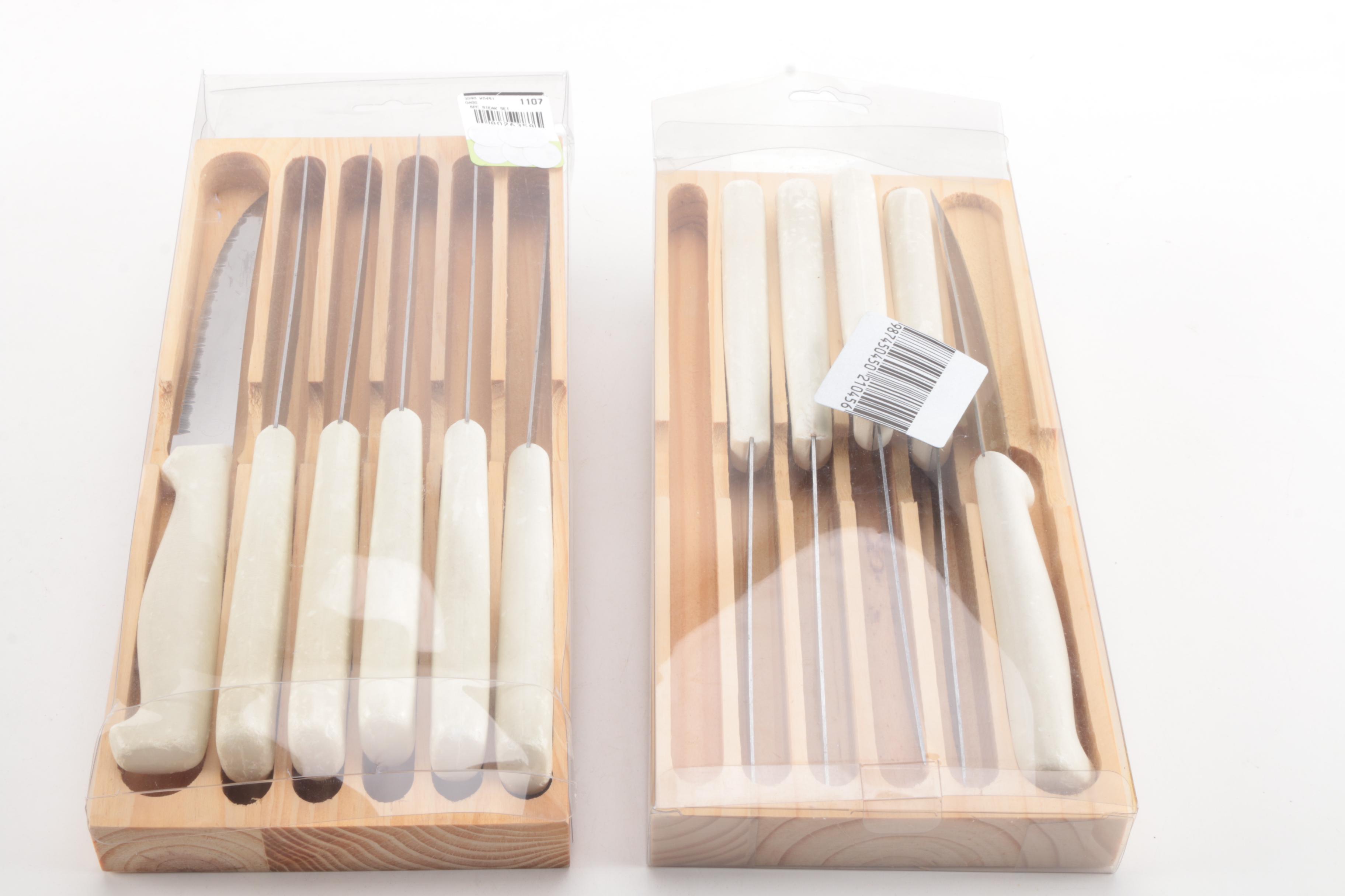 Collection of Knives and Silver Plate Serving Pieces