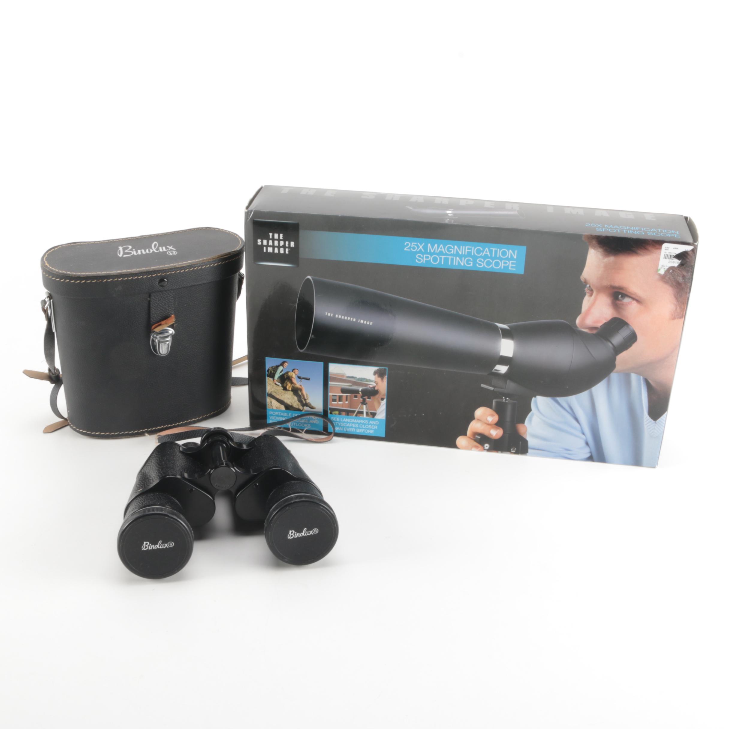 Sharper Image Spotting Scope and Binolux Binoculars
