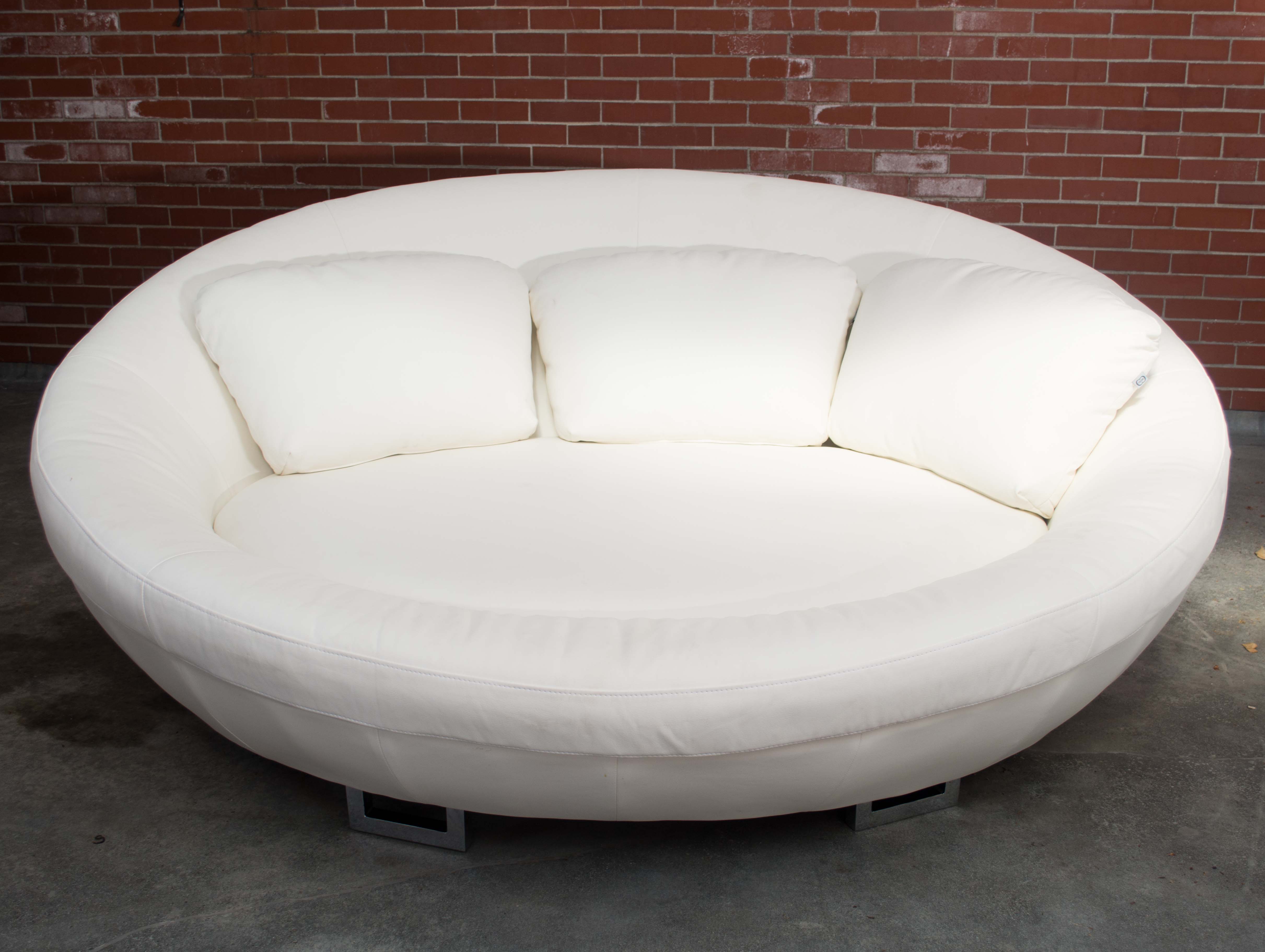 "UFO" Leather Loveseat by Cellini