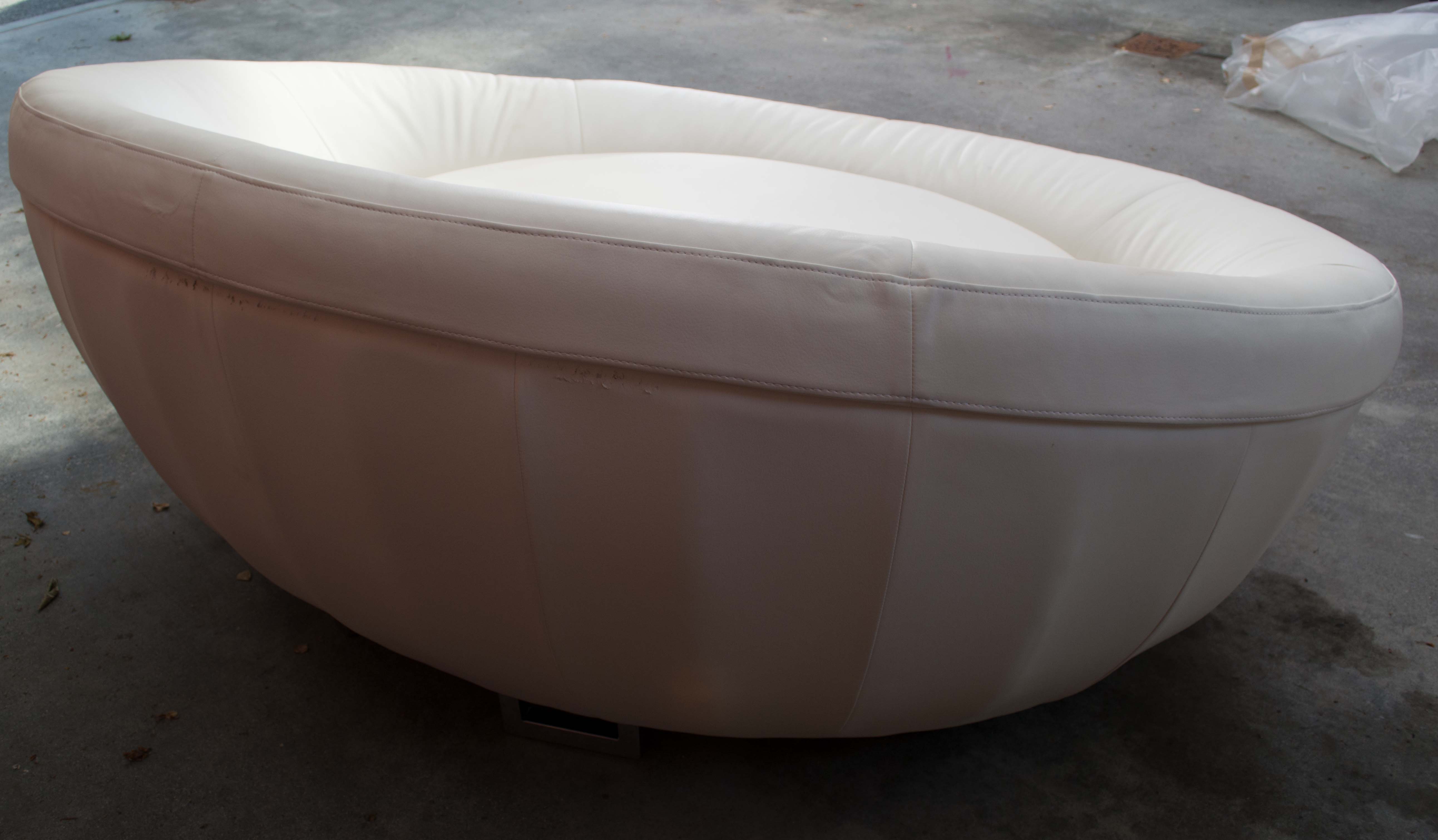 "UFO" Leather Loveseat by Cellini