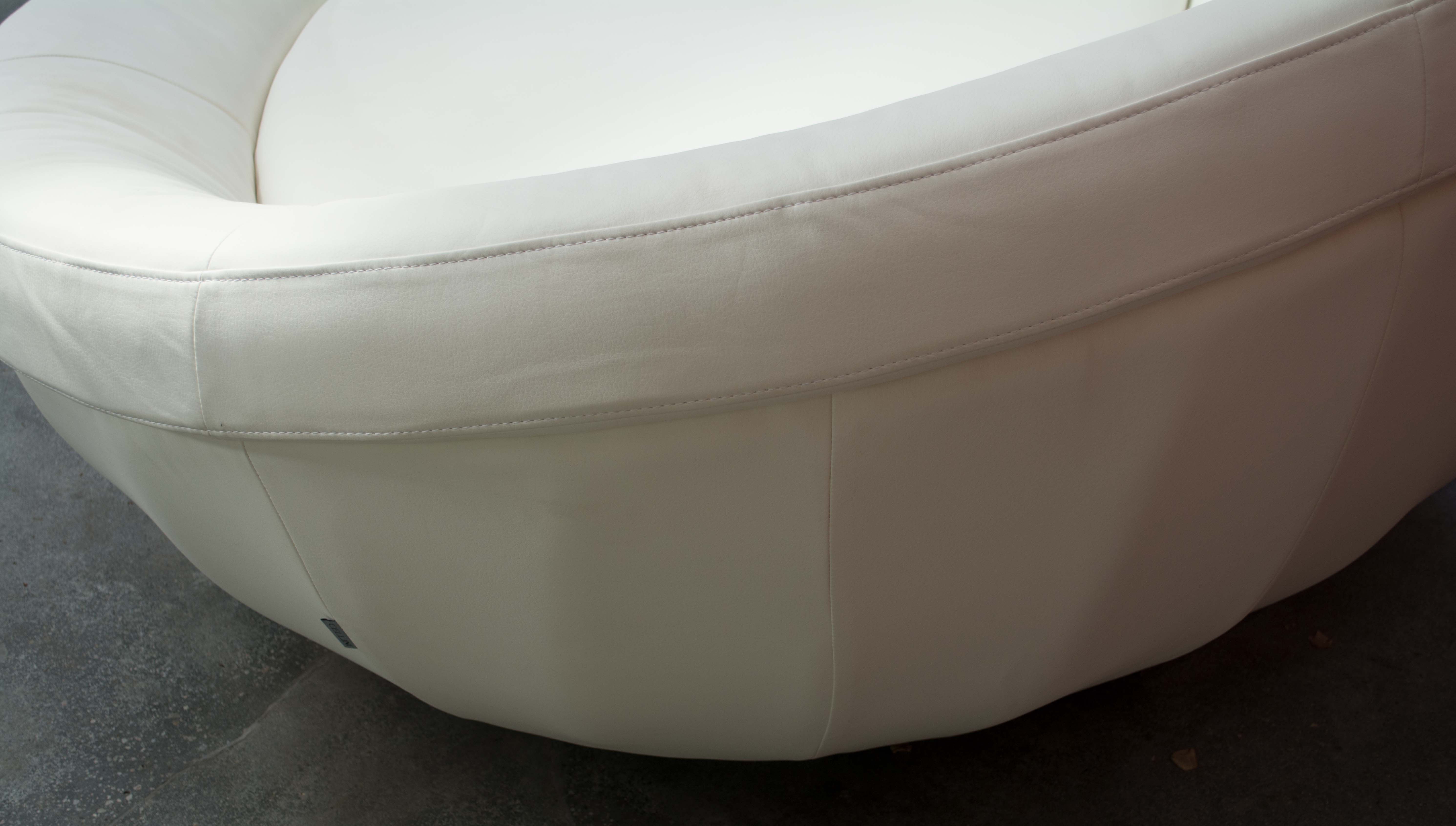 "UFO" Leather Loveseat by Cellini
