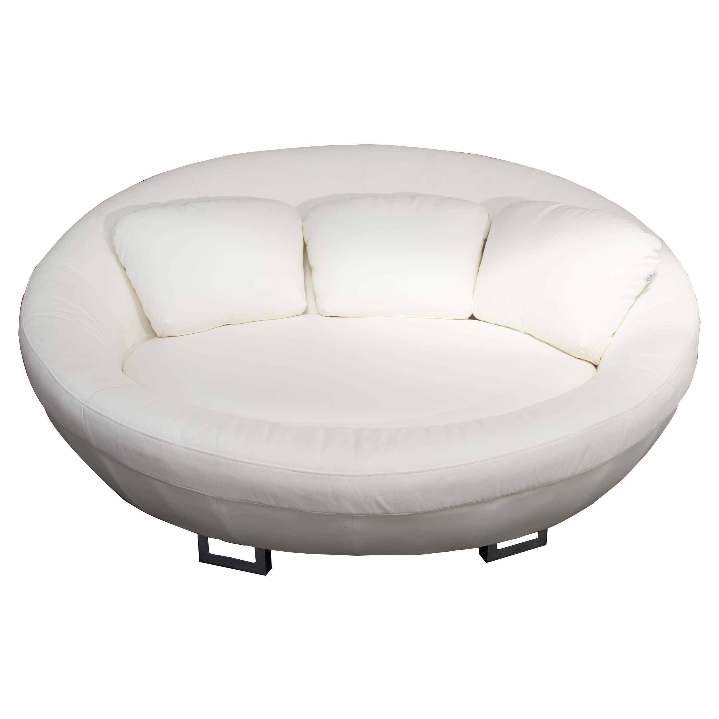 "UFO" Leather Loveseat by Cellini