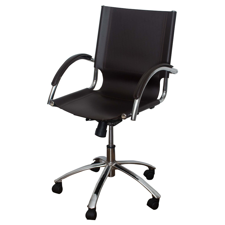 Leather and Chrome Office Chair