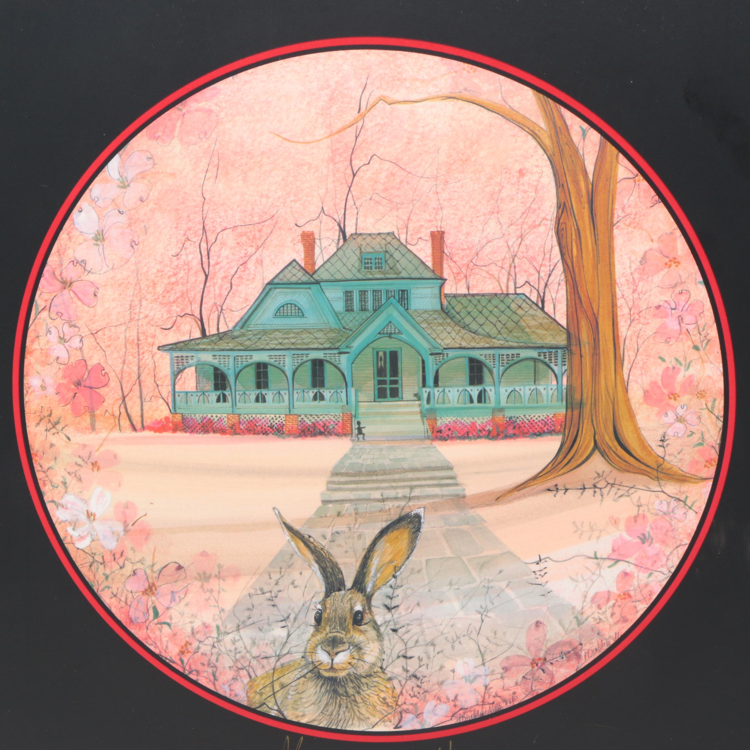 P. Buckley Moss Offset Lithograph Poster on Board "Atlanta"