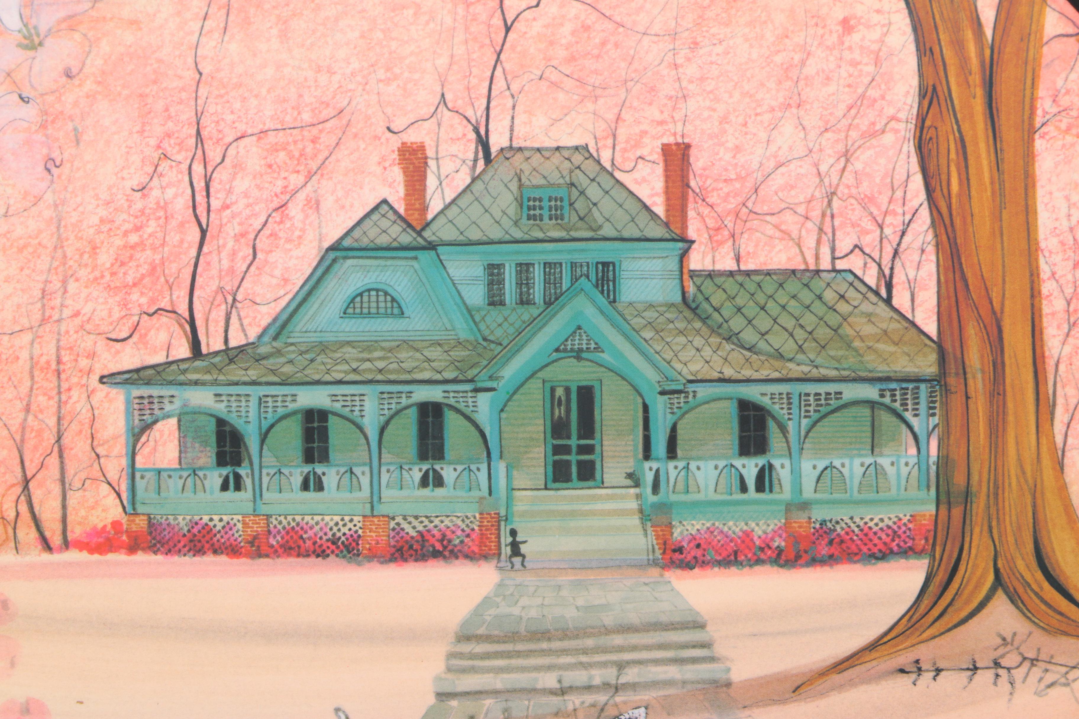 P. Buckley Moss Offset Lithograph Poster on Board "Atlanta"