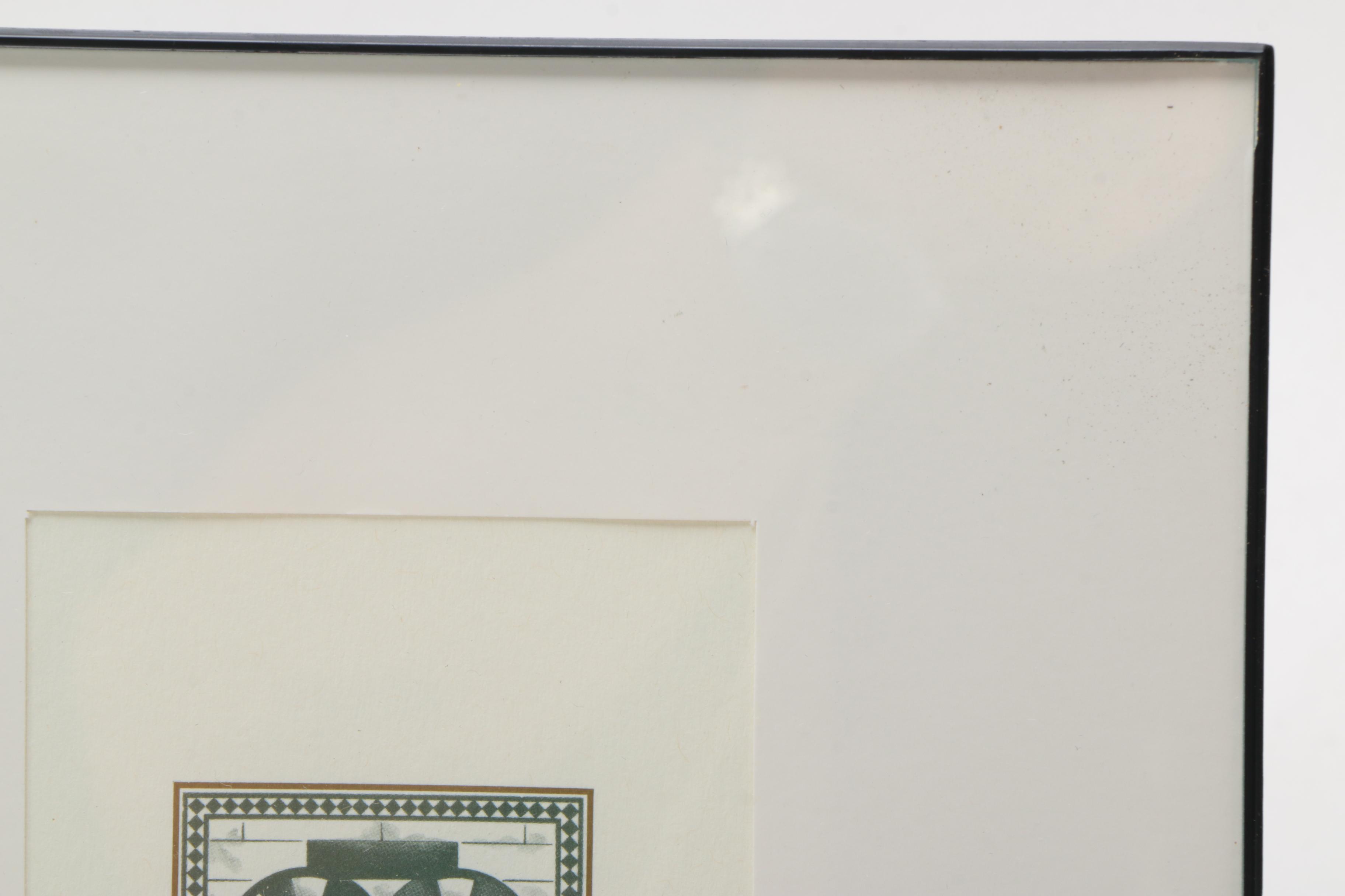 Offset Lithographs of Italian Towers Through Window Frames