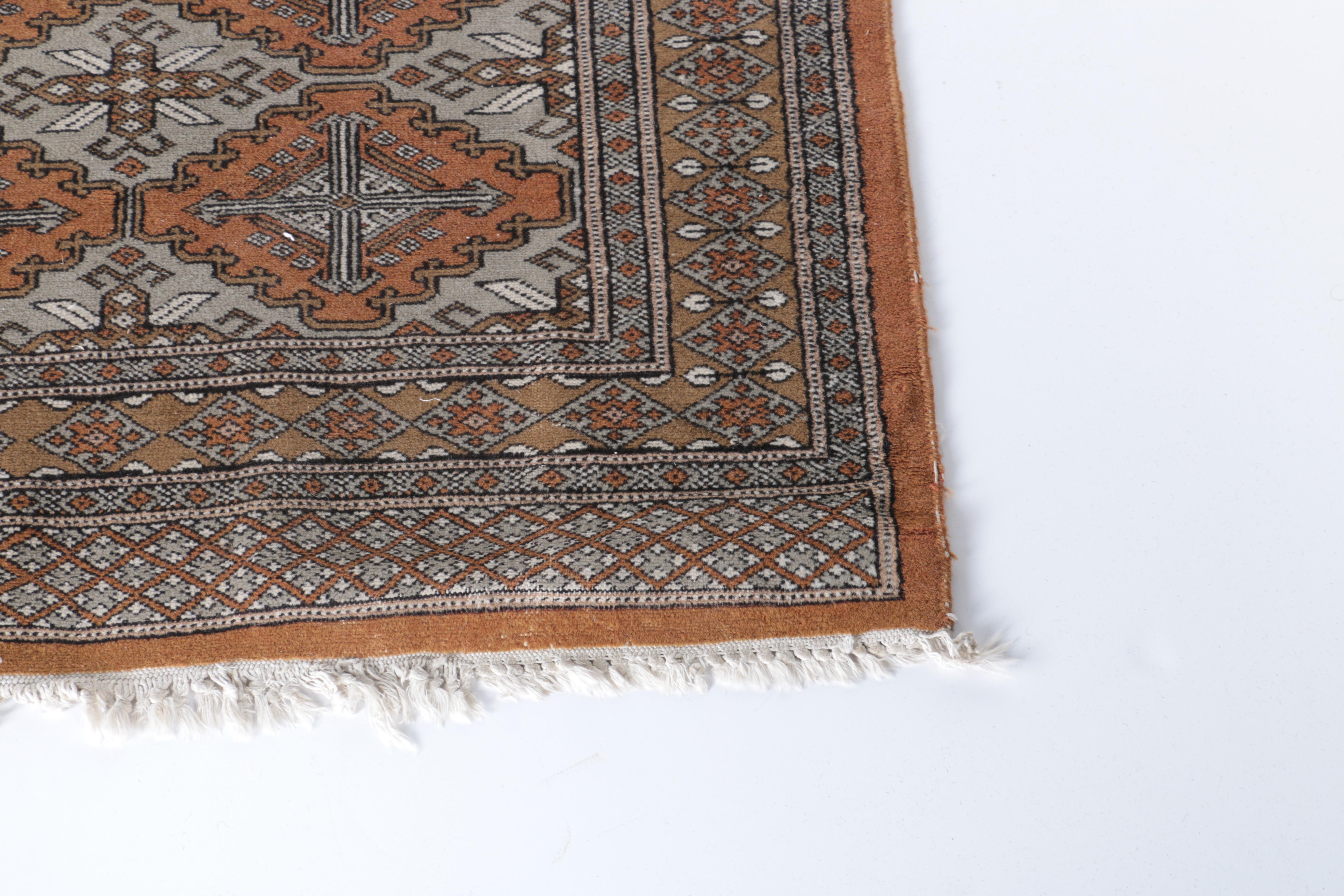 Hand-Knotted Bokhara Area Rug