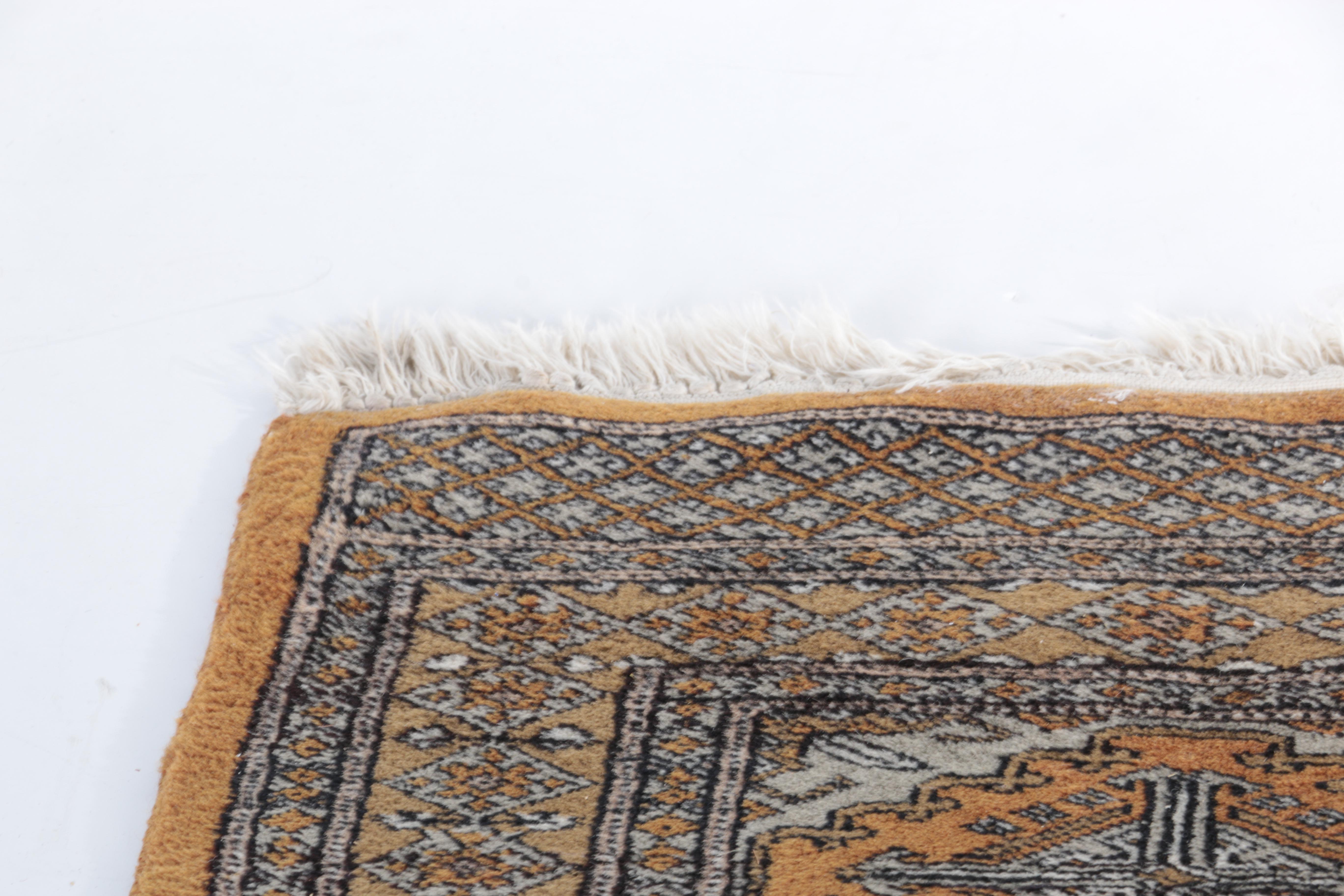 Hand-Knotted Bokhara Area Rug