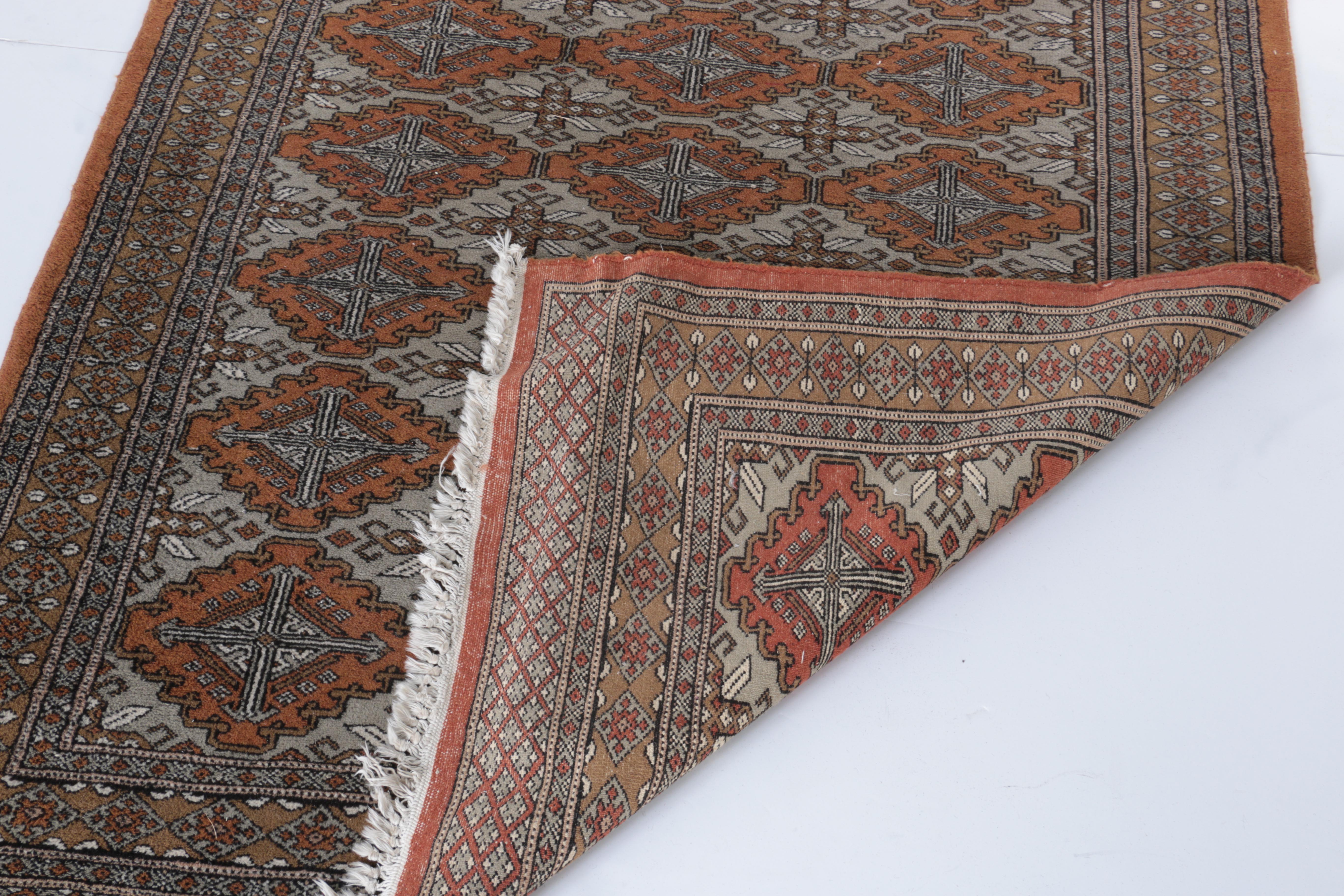 Hand-Knotted Bokhara Area Rug