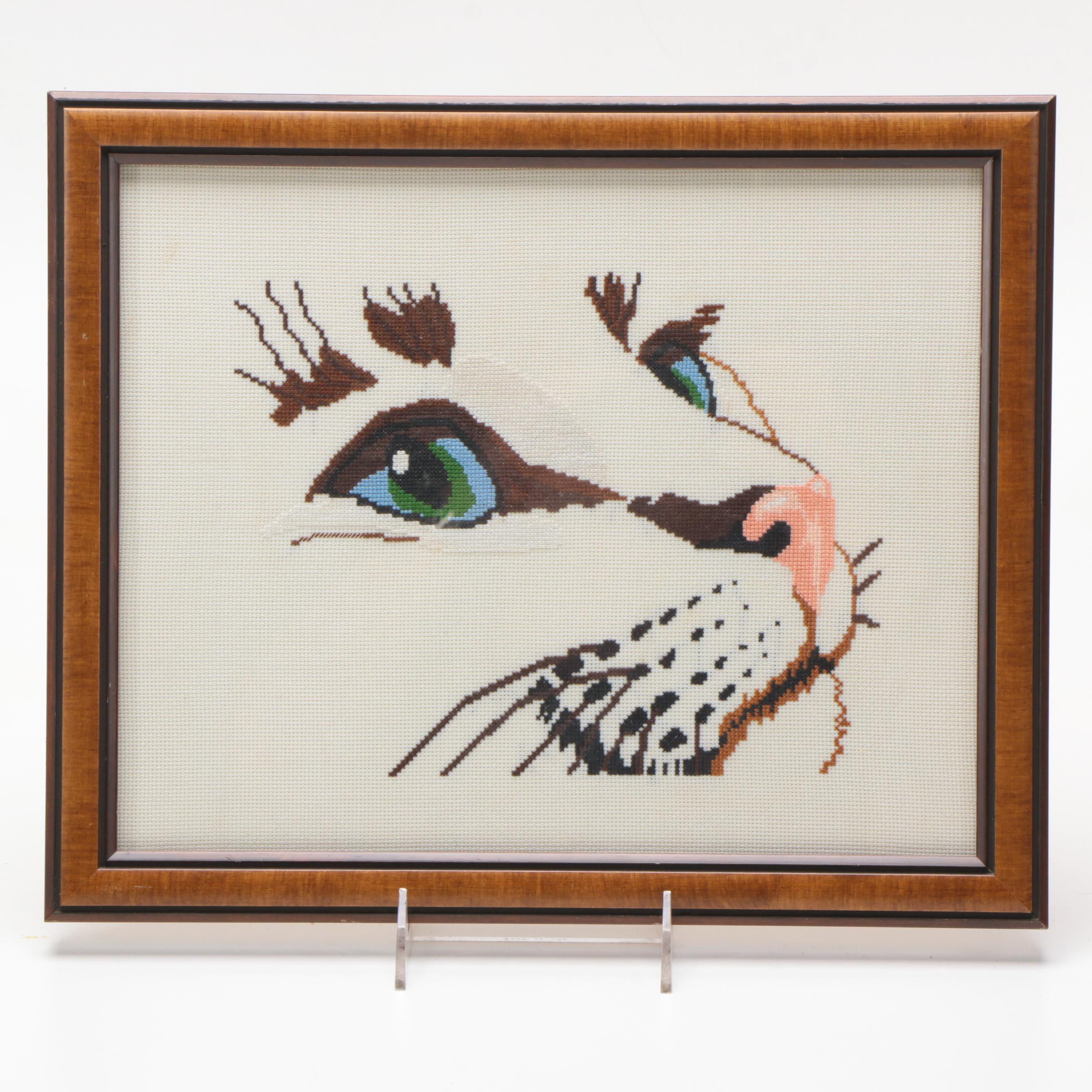 Cross-Stitch Portrait of a Cat