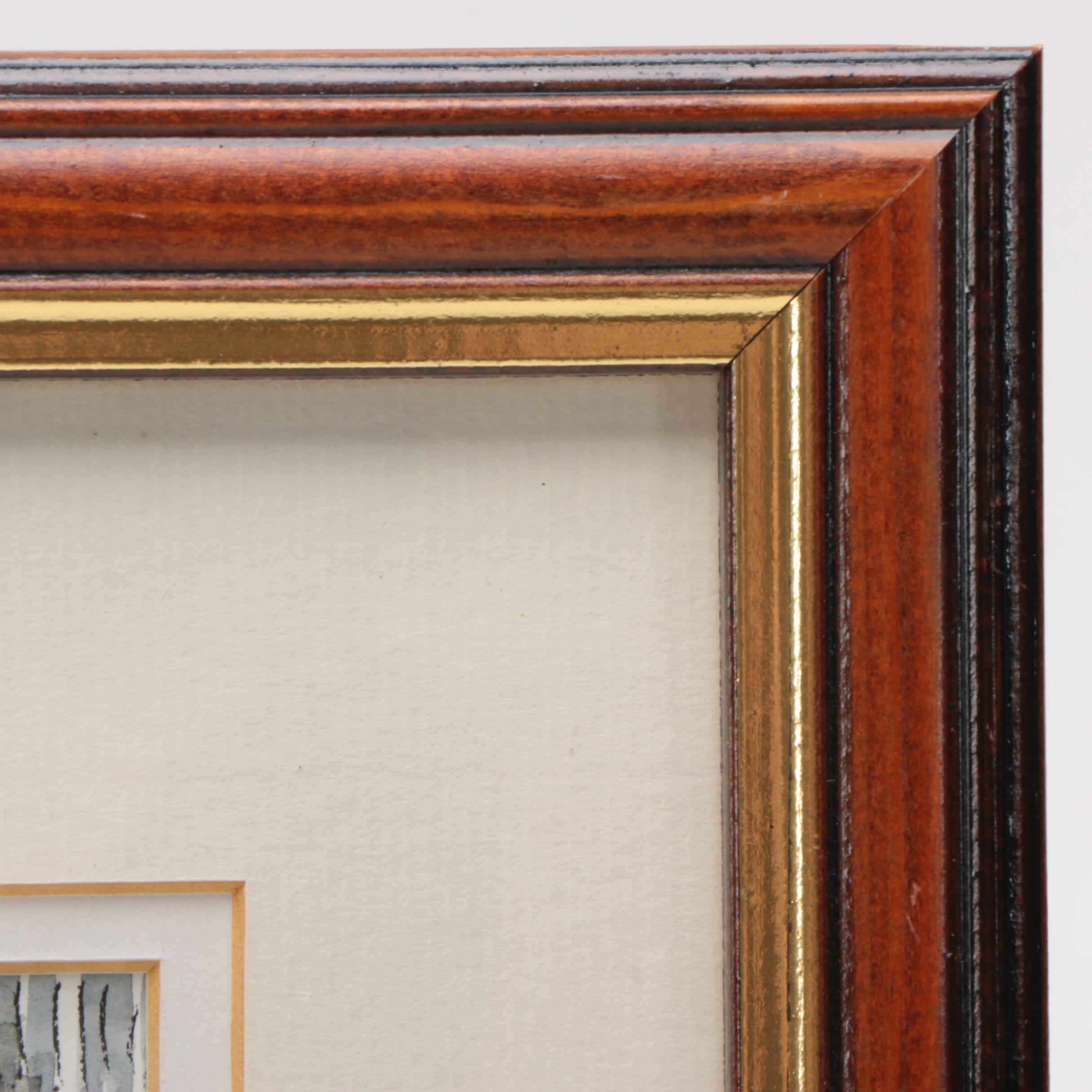 Watercolor on Paper of Royal Guards on Horseback