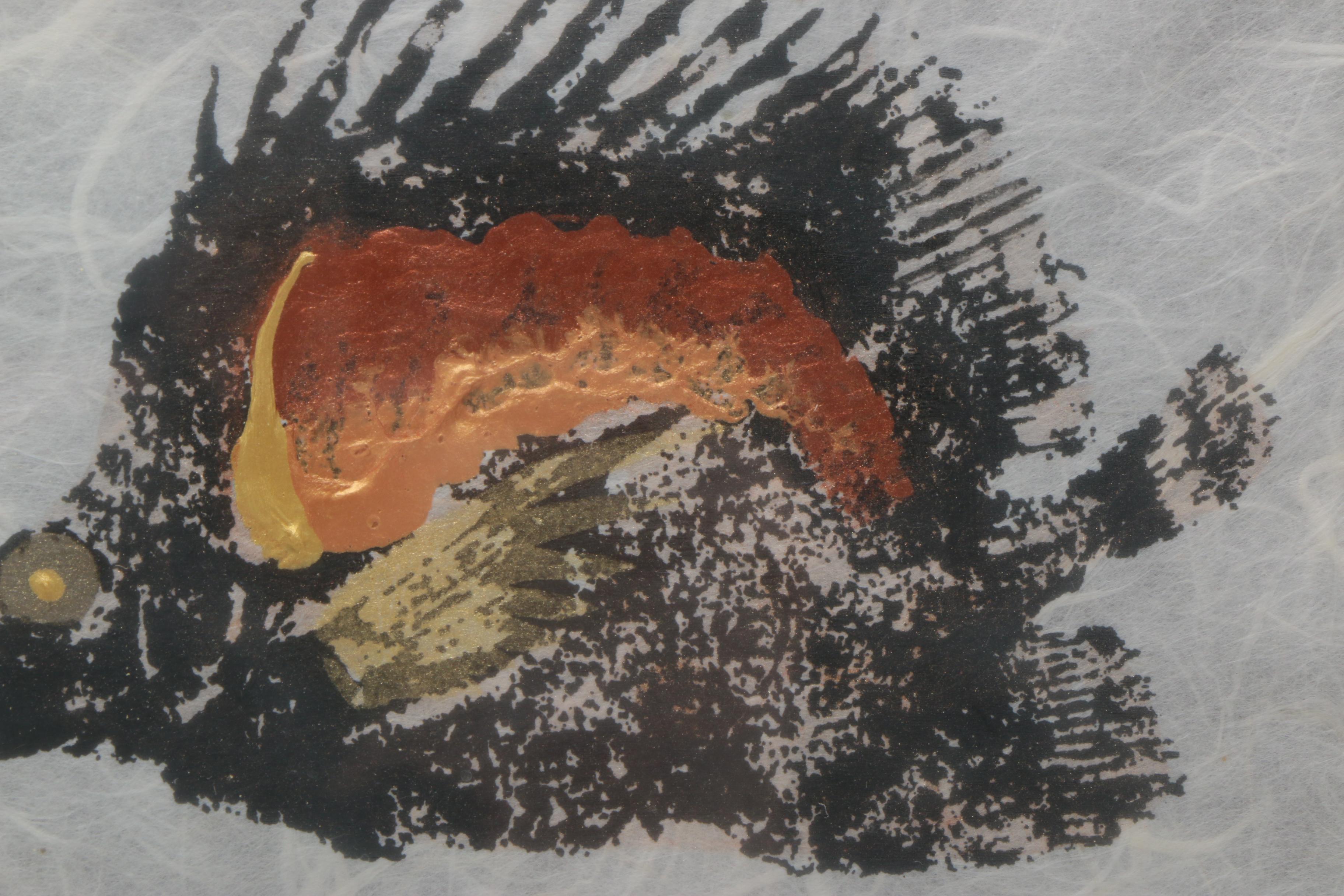 Michael Hemperly Gyotaku Fish Pressing on Paper