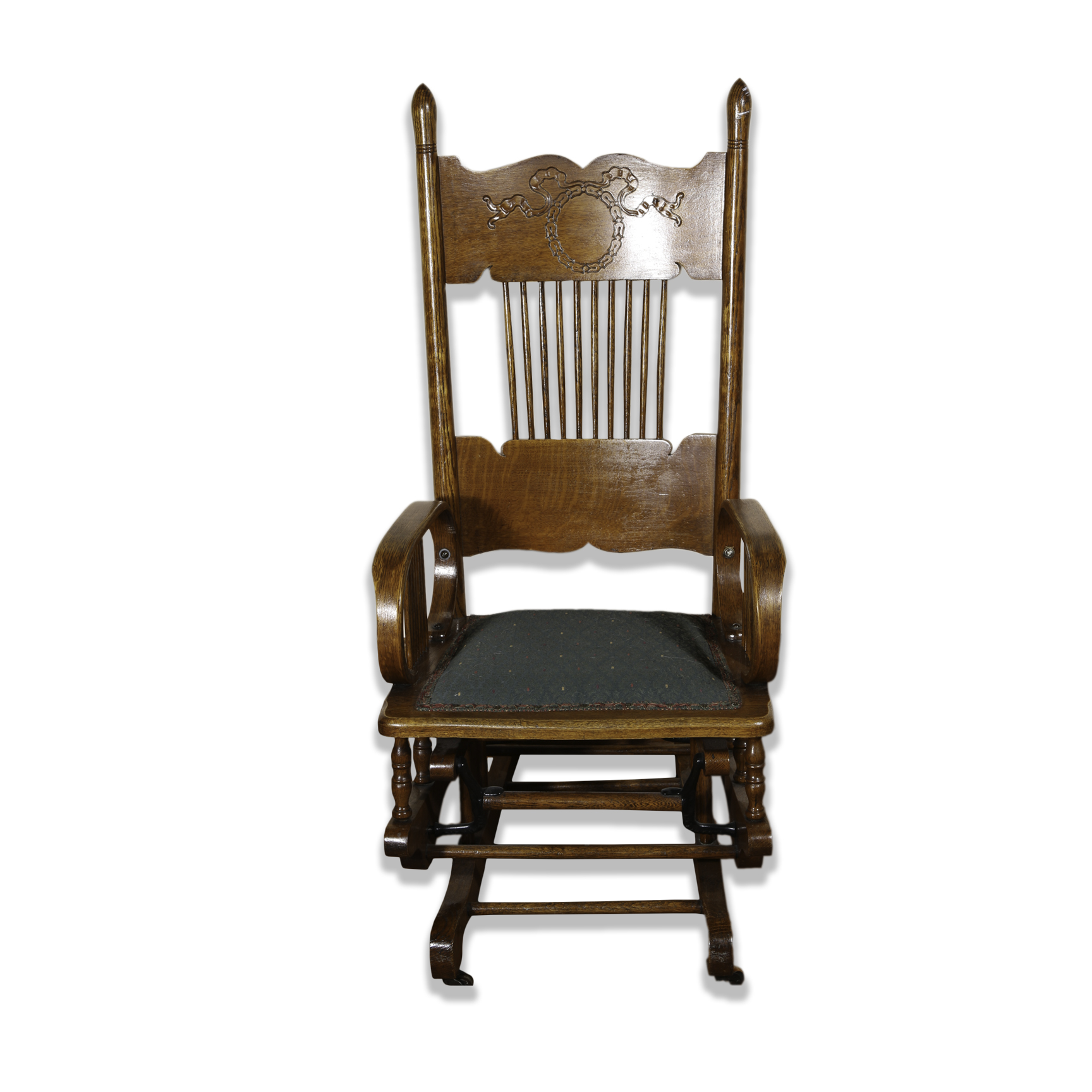 Vintage Oak Glider Rocking Chair