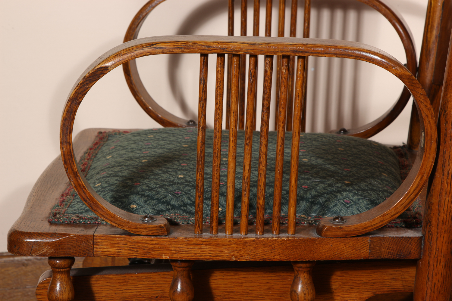 Vintage Oak Glider Rocking Chair