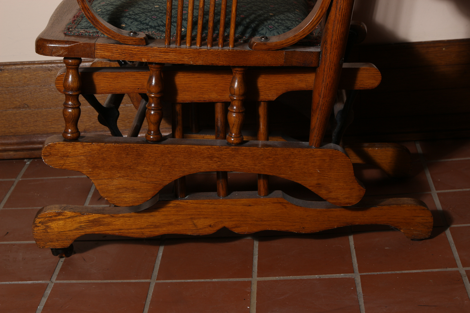 Vintage Oak Glider Rocking Chair
