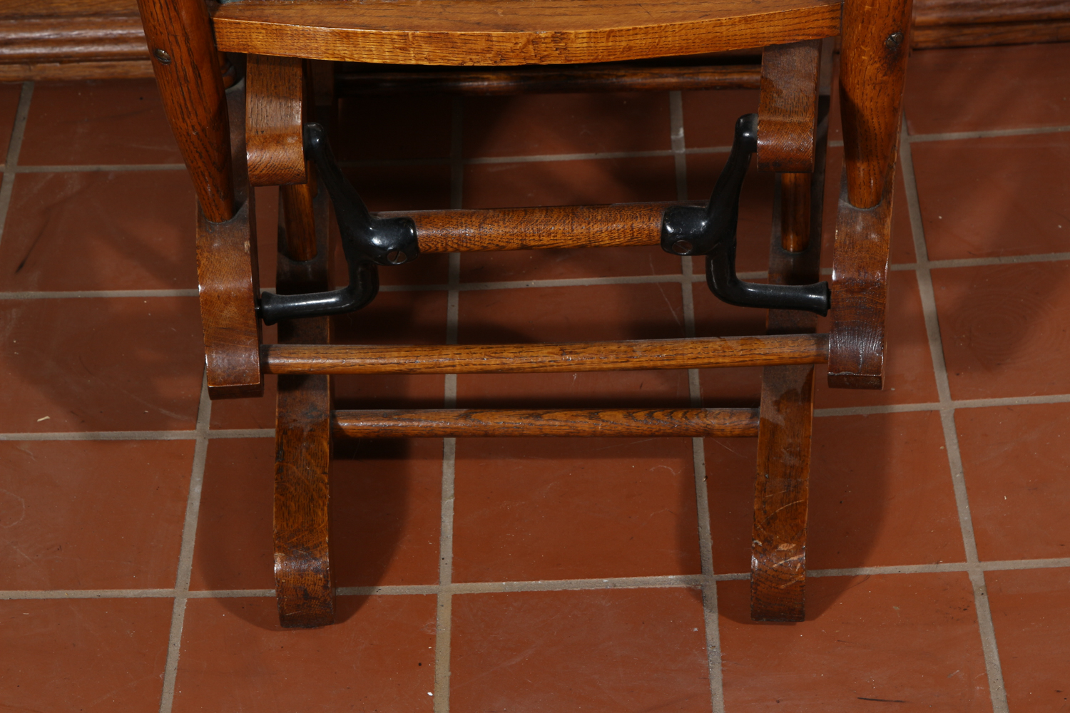 Vintage Oak Glider Rocking Chair