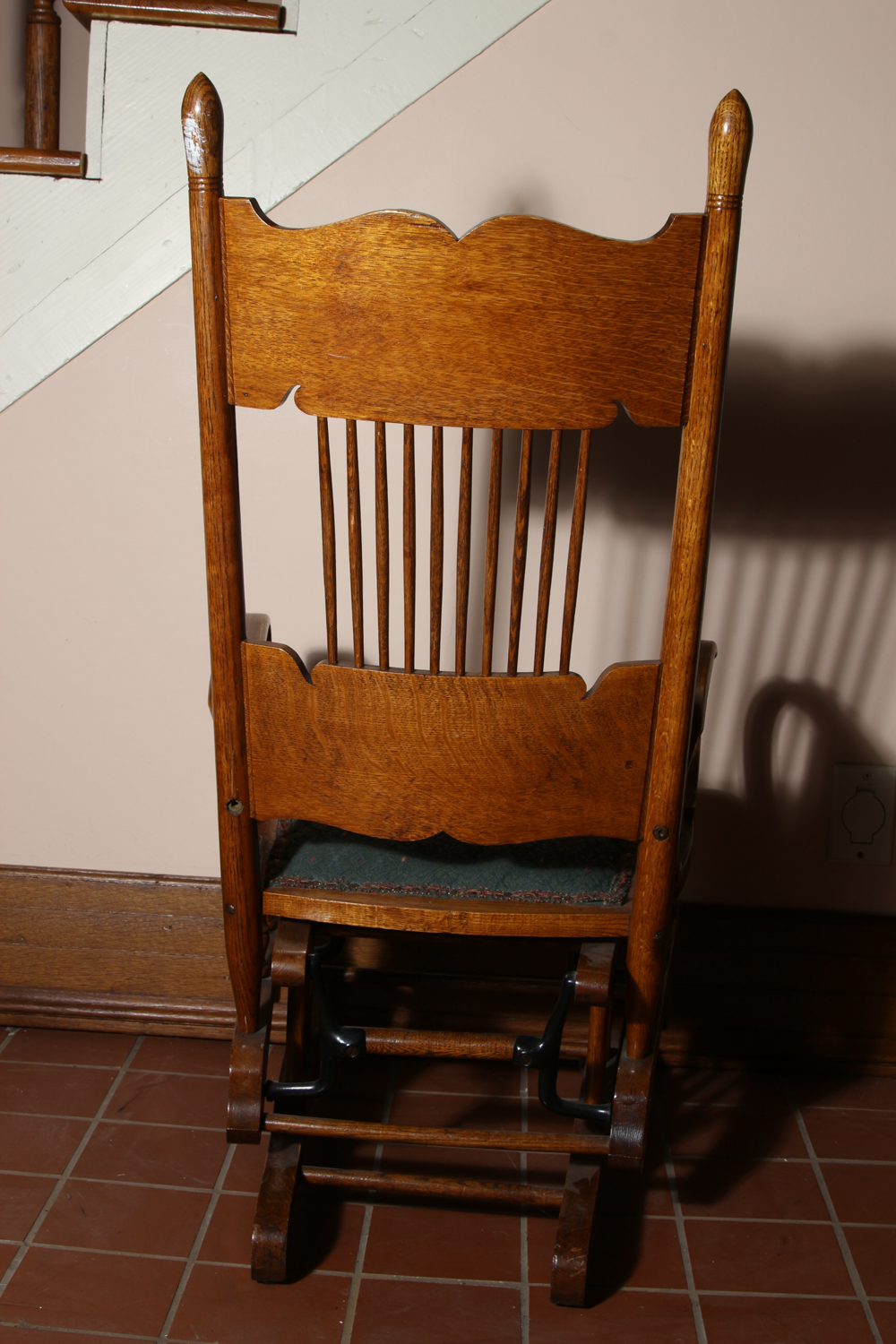 Vintage Oak Glider Rocking Chair
