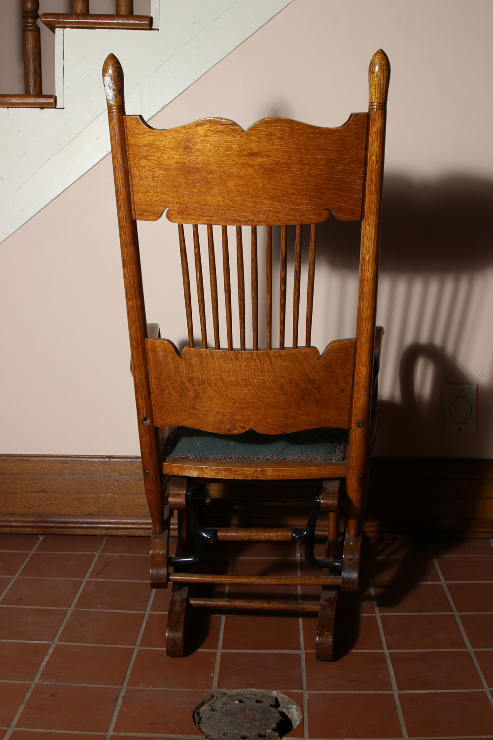Vintage Oak Glider Rocking Chair