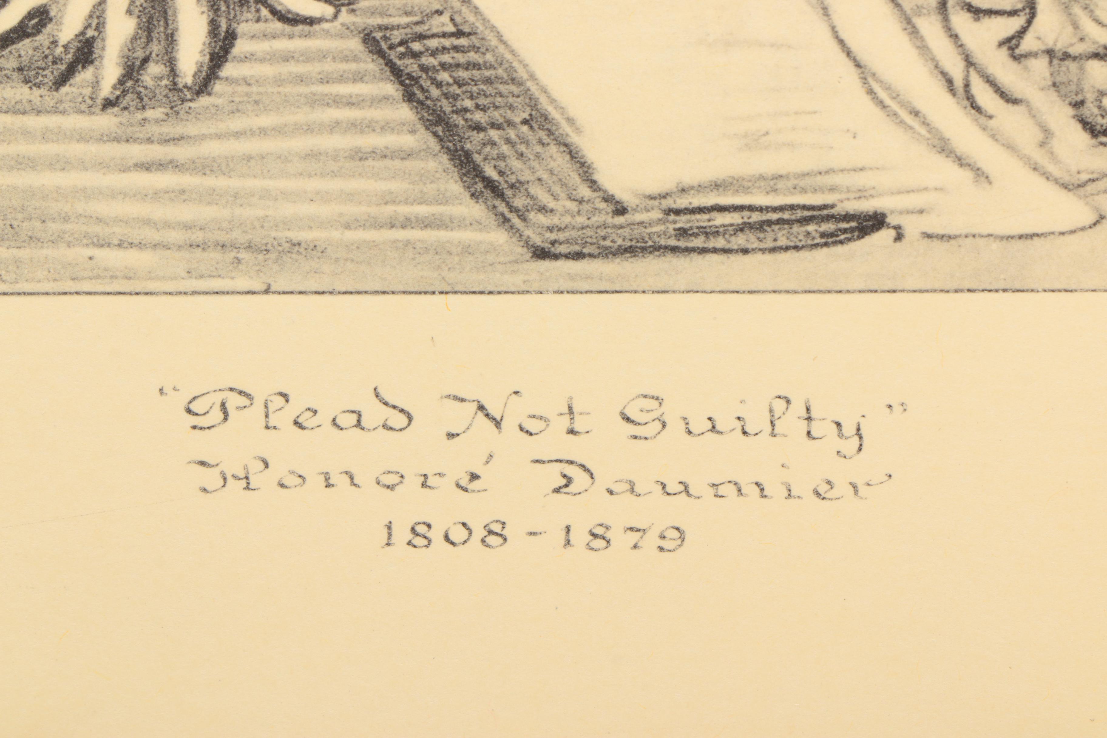 Lithograph Prints After Drawings By Honore Daumier "A Respected Citizen" and "Plead Not Guilty"