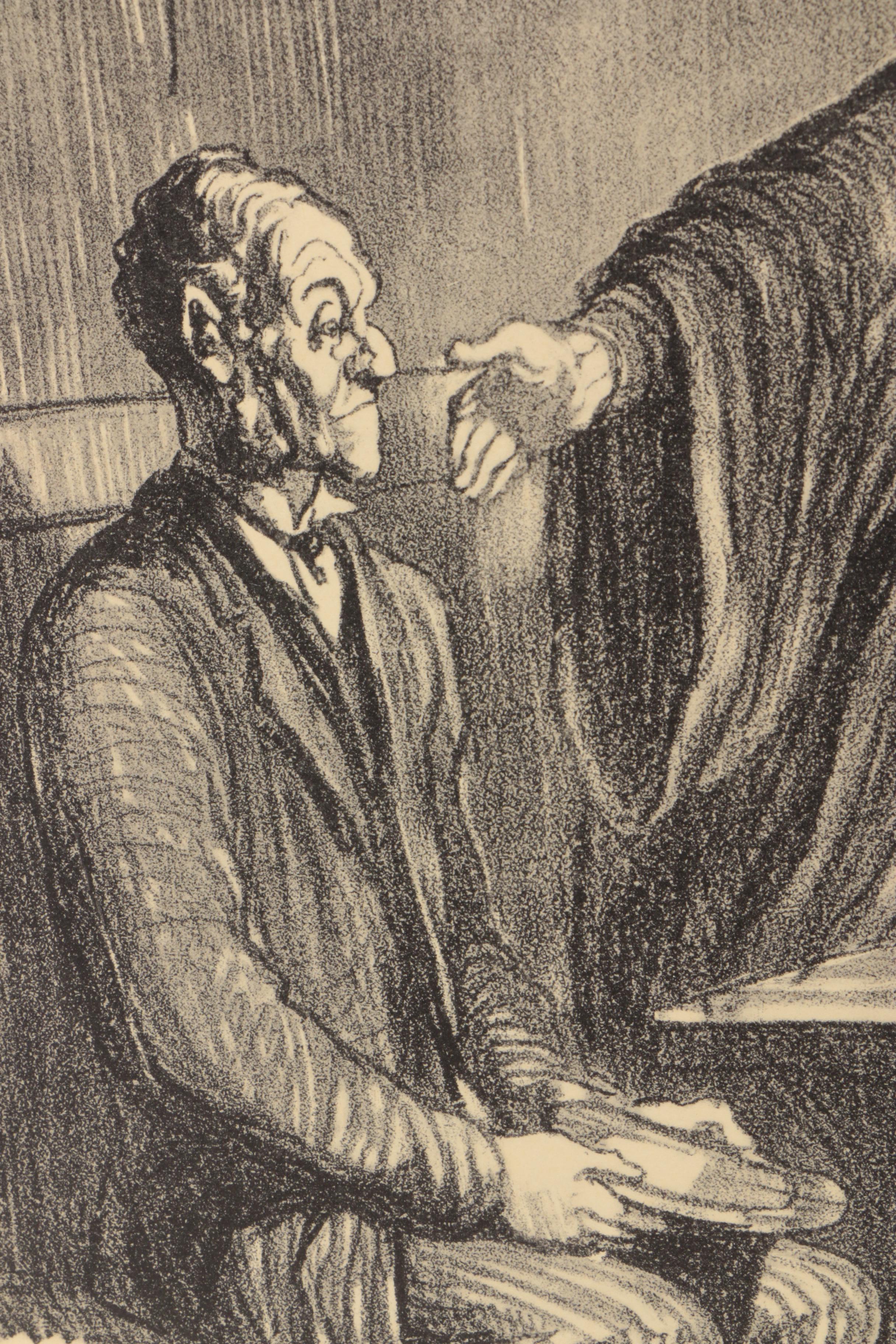 Lithograph Prints After Drawings By Honore Daumier "A Respected Citizen" and "Plead Not Guilty"