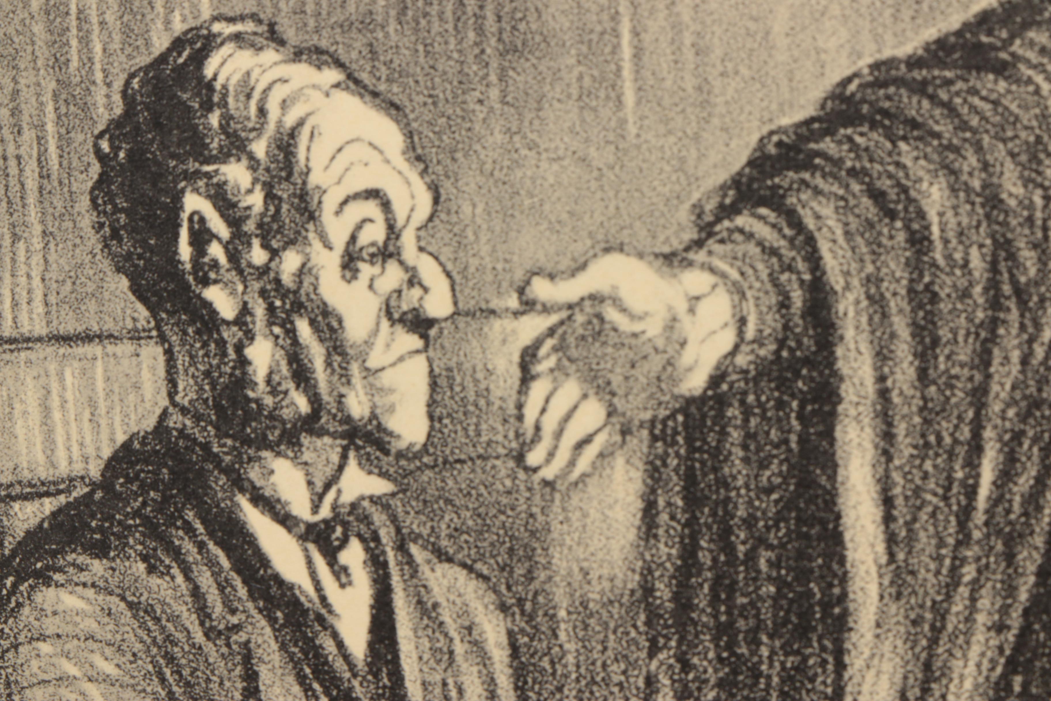 Lithograph Prints After Drawings By Honore Daumier "A Respected Citizen" and "Plead Not Guilty"