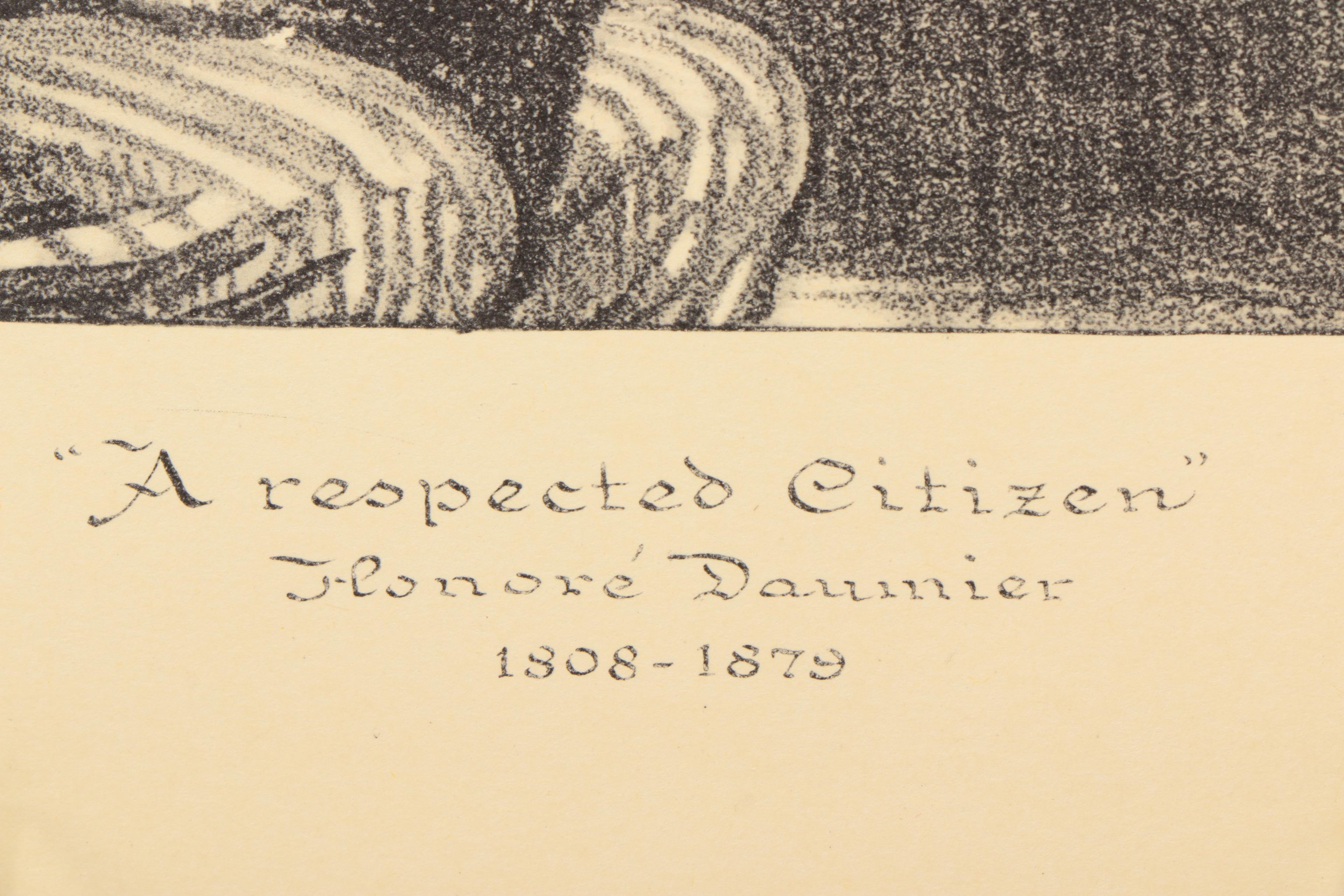 Lithograph Prints After Drawings By Honore Daumier "A Respected Citizen" and "Plead Not Guilty"