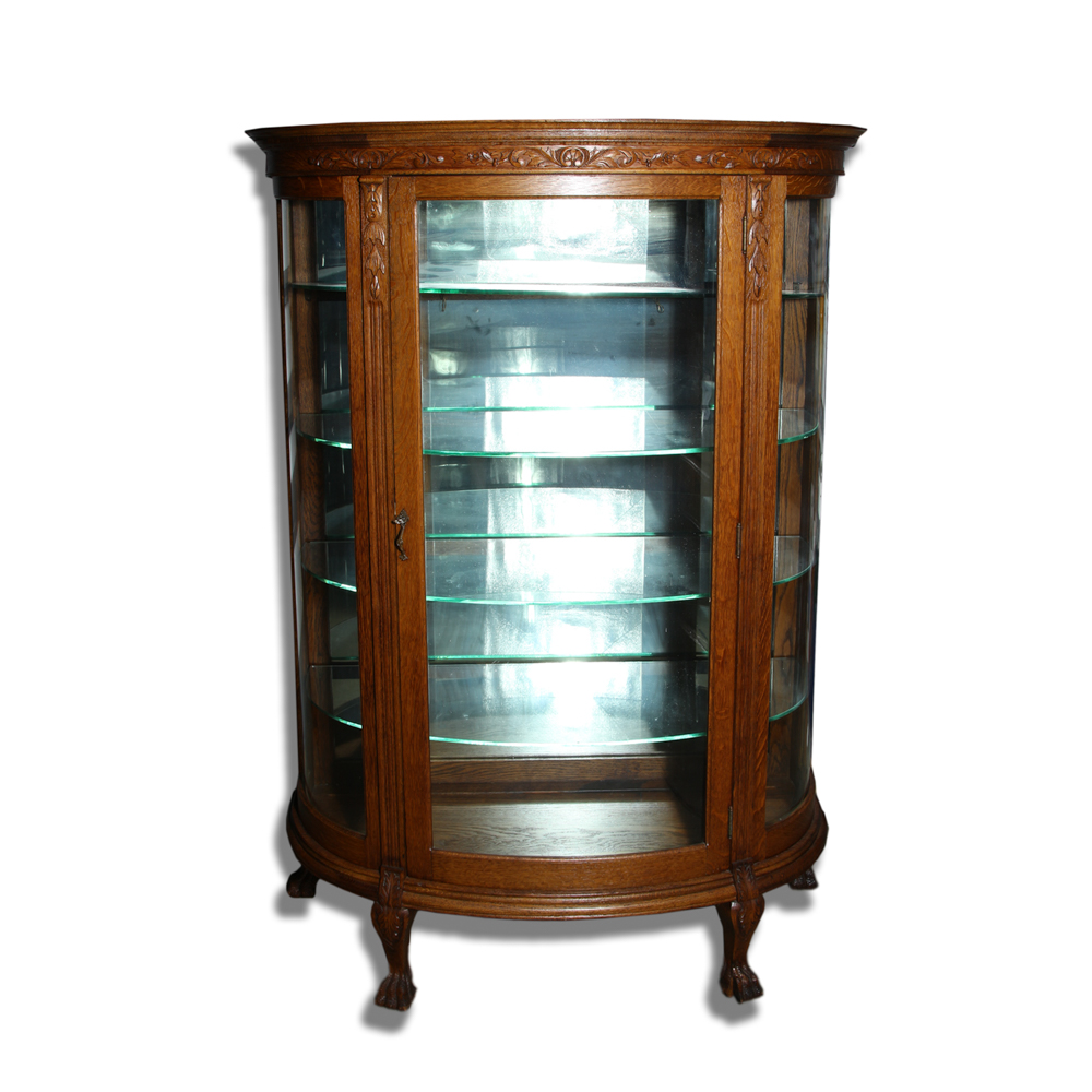 Vintage Oak Curio Cabinet