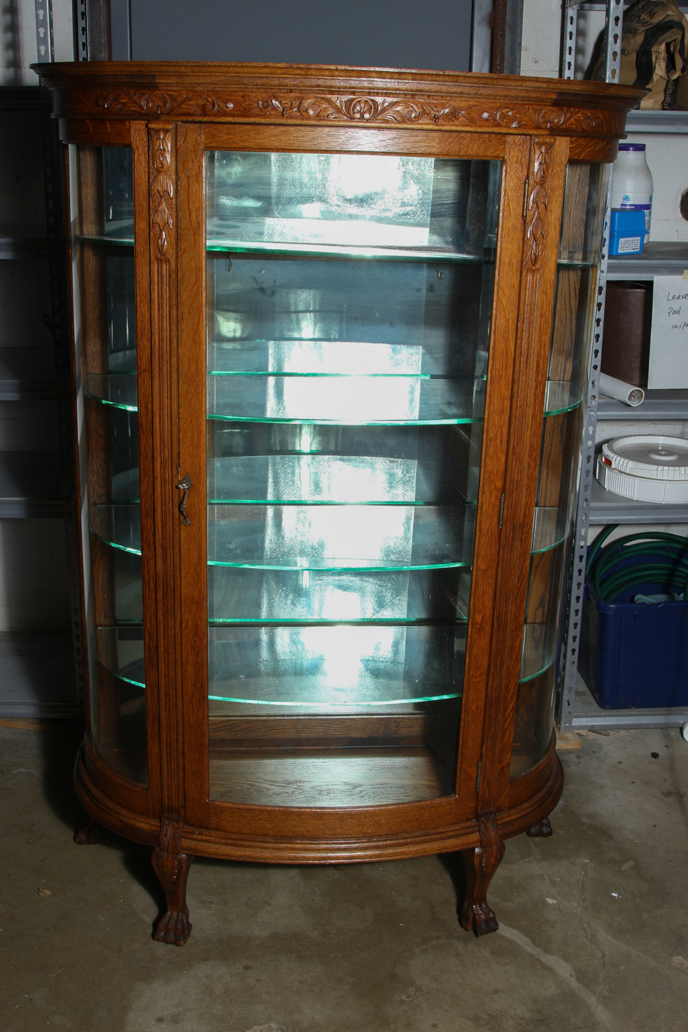 Vintage Oak Curio Cabinet