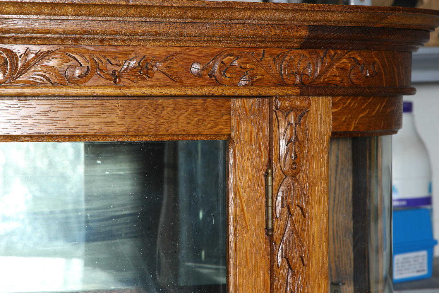 Vintage Oak Curio Cabinet