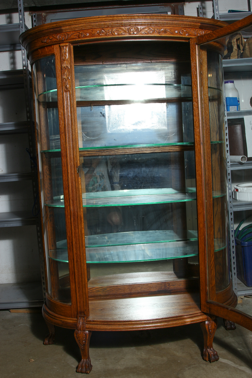 Vintage Oak Curio Cabinet