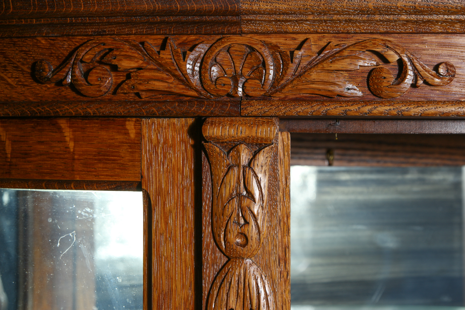 Vintage Oak Curio Cabinet
