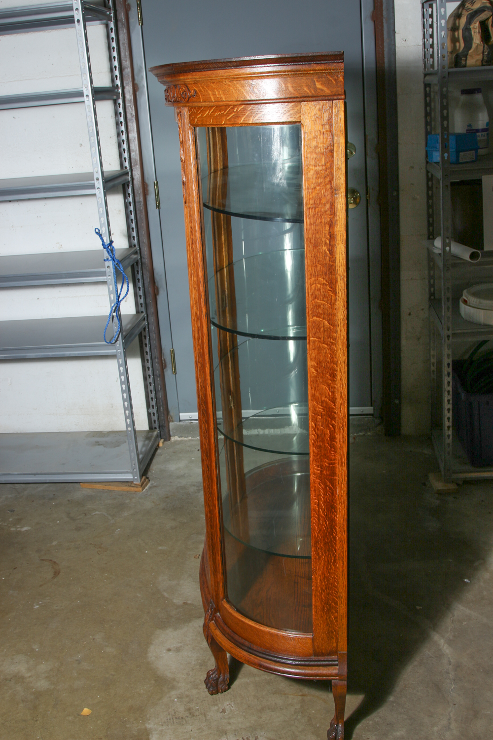Vintage Oak Curio Cabinet