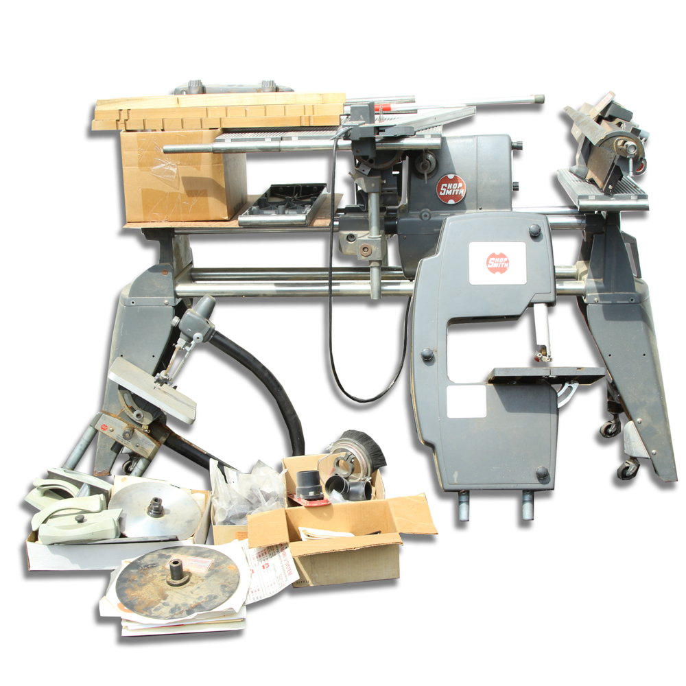 ShopSmith Woodworking Bench and Band Saw with Accessories
