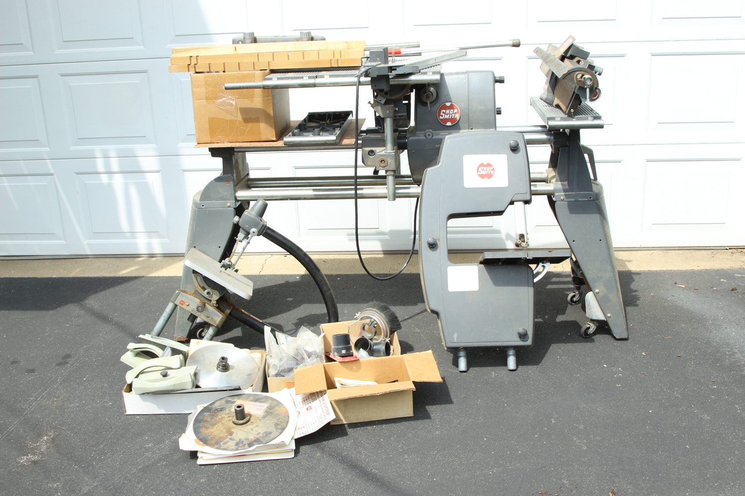 ShopSmith Woodworking Bench and Band Saw with Accessories