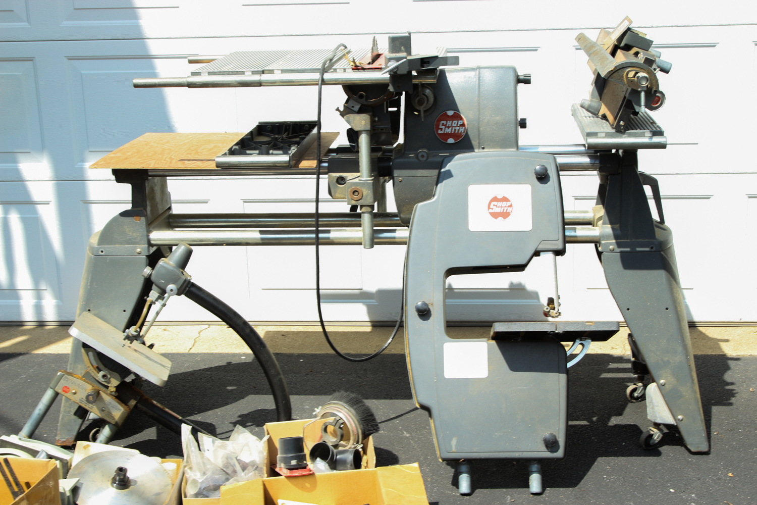 ShopSmith Woodworking Bench and Band Saw with Accessories