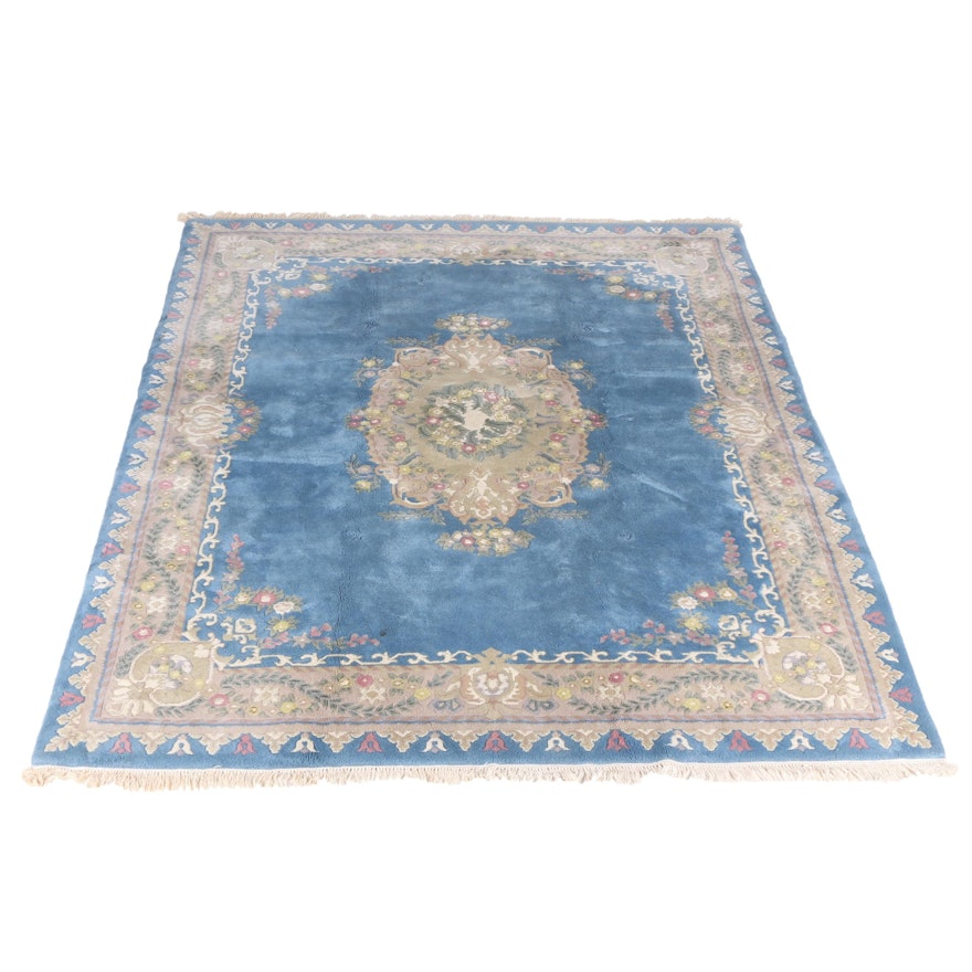 Blue Savonnerie-Style Area Rug