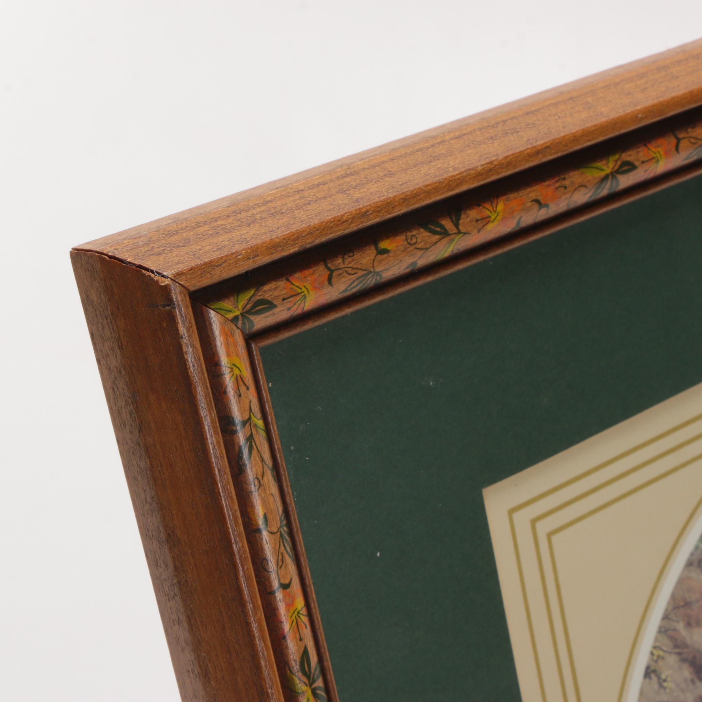 Framed Offset Lithographs of Hunters With Dogs