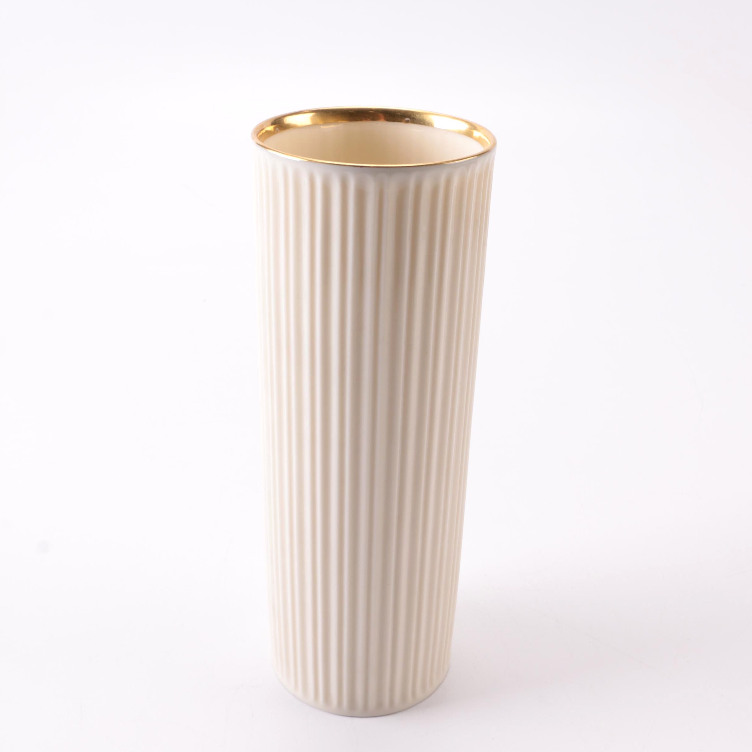 Lenox Vase With 24K Gold Rim