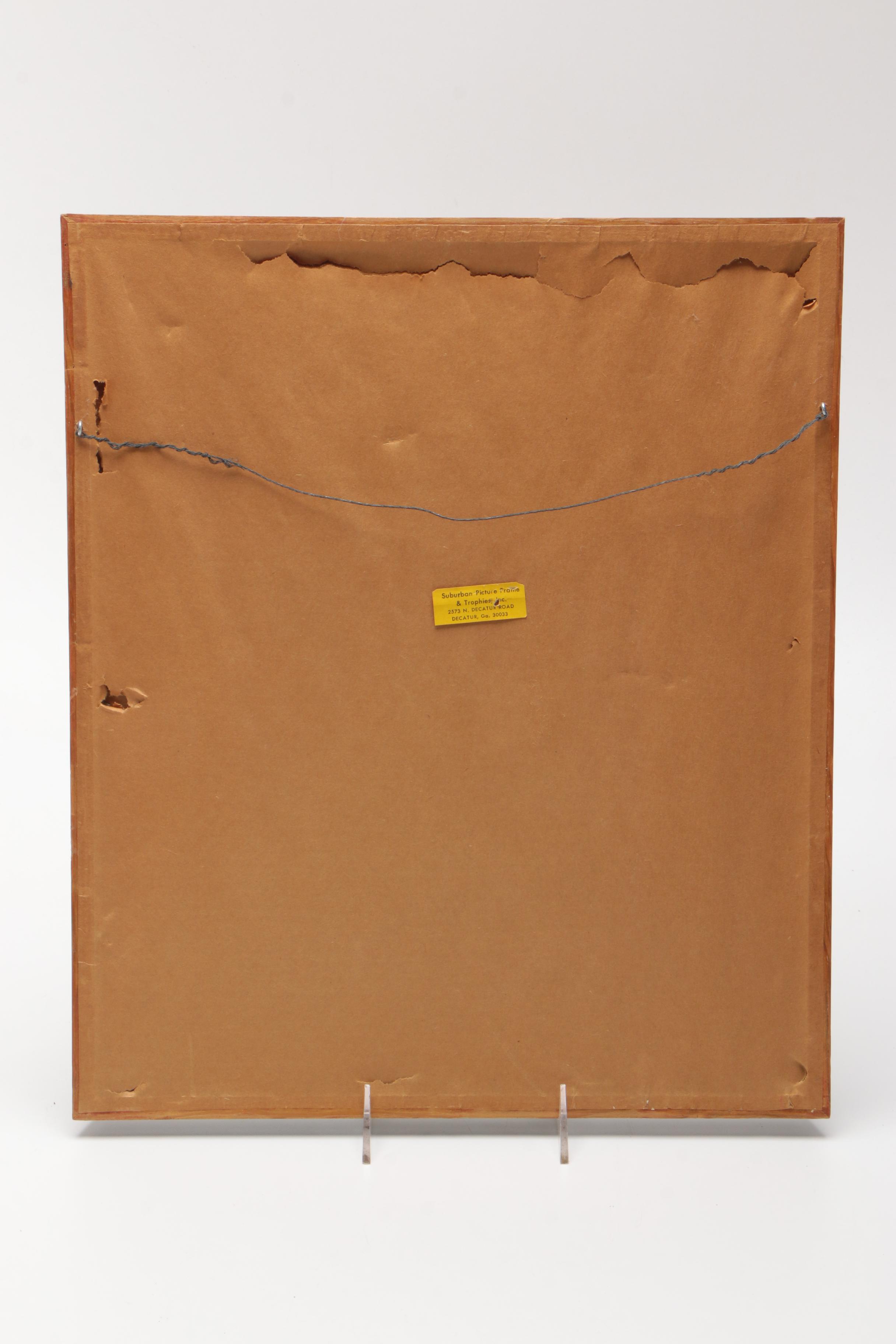 Paul Geissler Etching on Paper of Man With Flowerpot