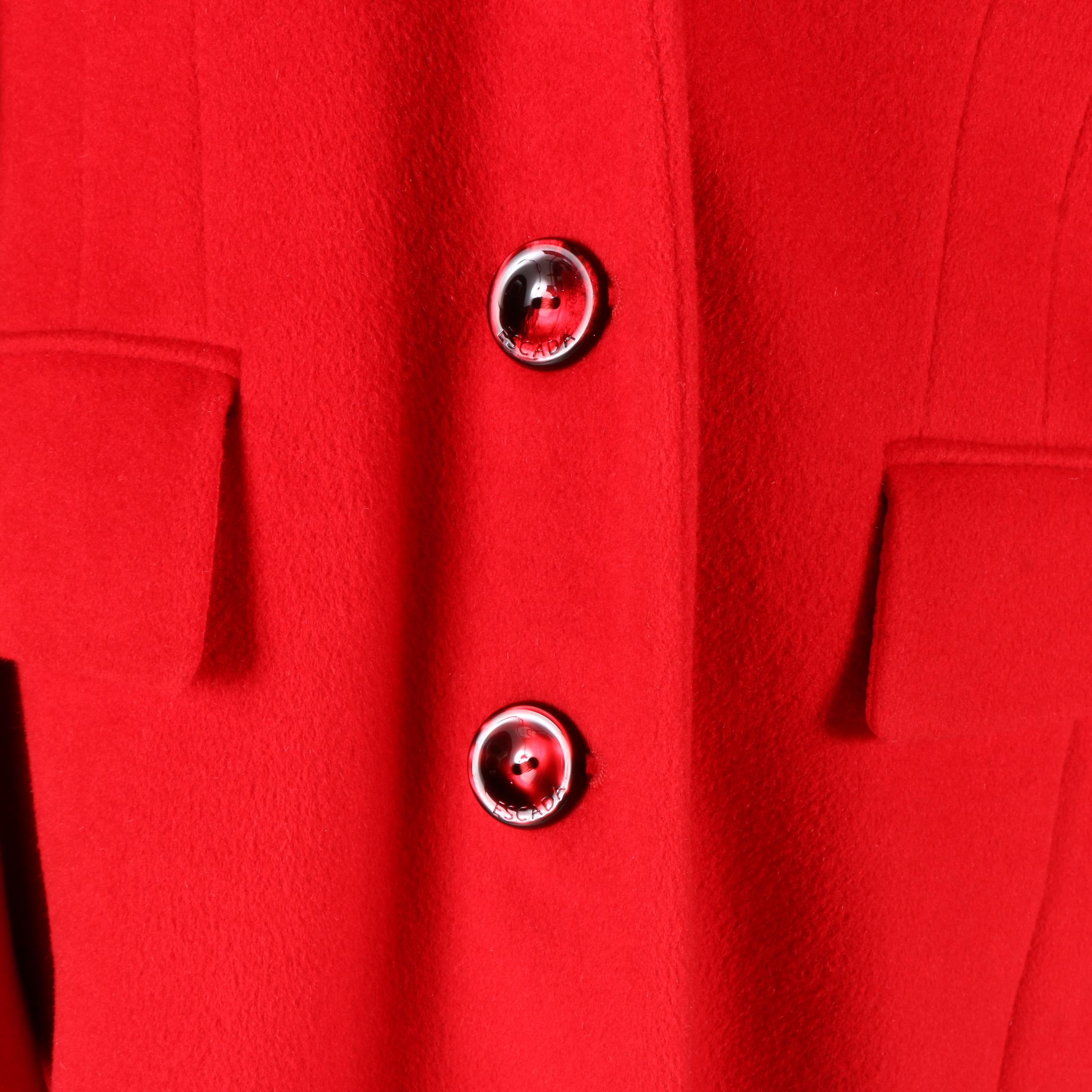 Piacenza for Escada Red Coat with Fox Fur Collar