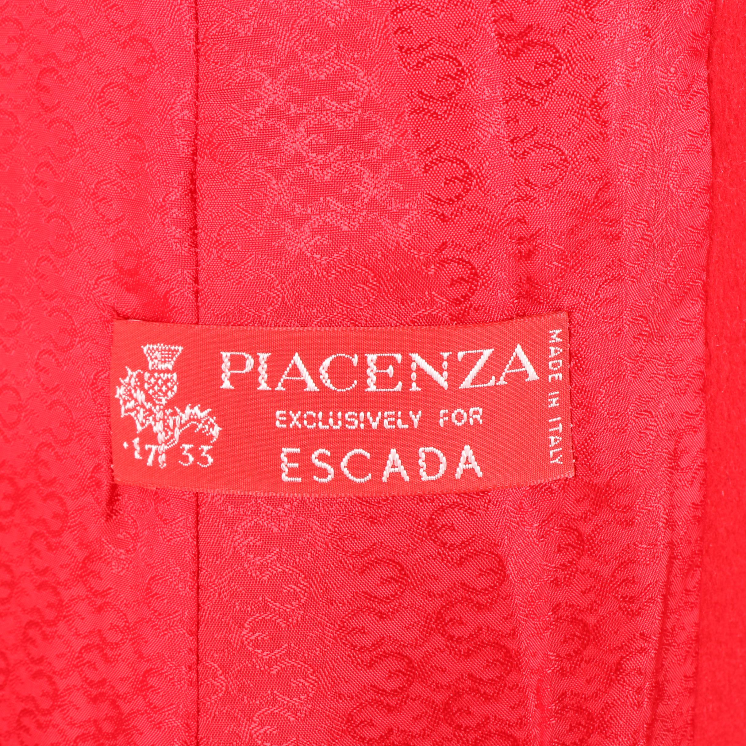 Piacenza for Escada Red Coat with Fox Fur Collar