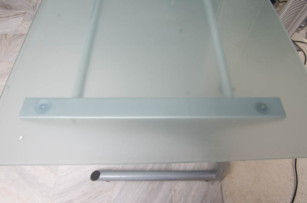 Frosted Glass Top L-Shaped Desk