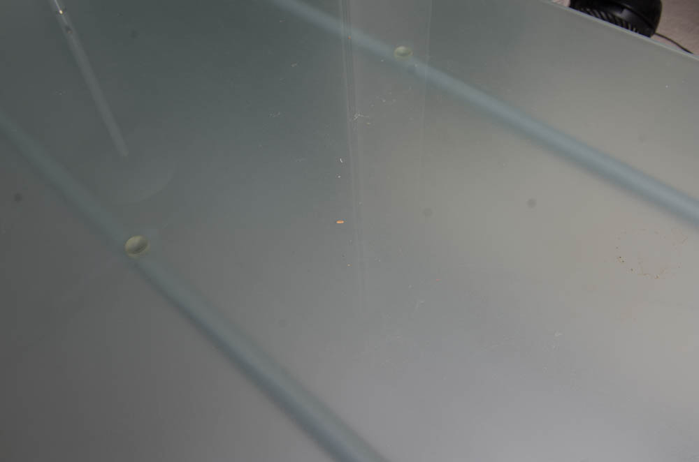 Frosted Glass Top L-Shaped Desk