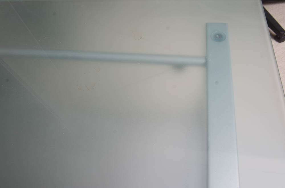 Frosted Glass Top L-Shaped Desk