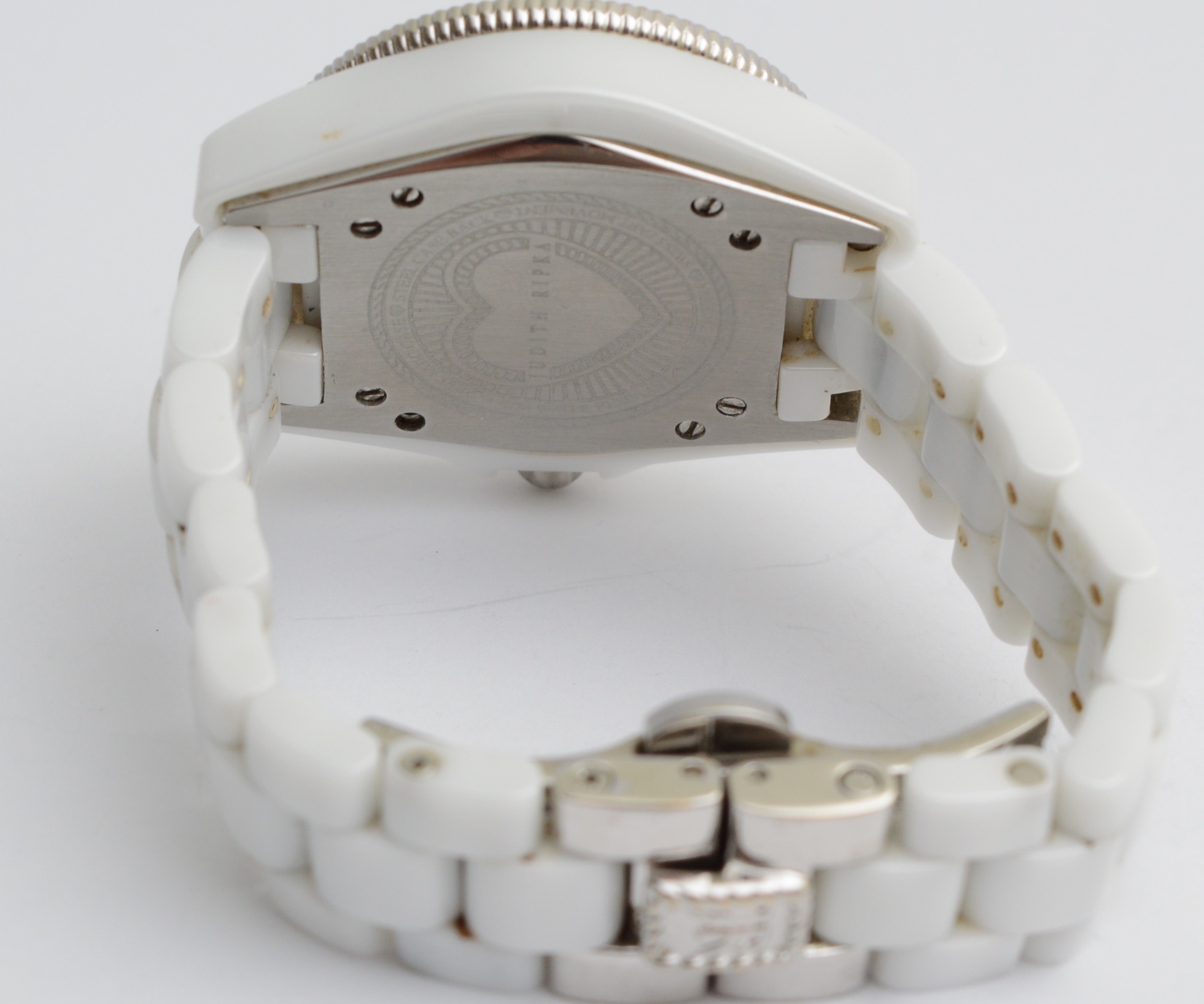 Judith Ripka Ceramic and Glass Crystal Watch