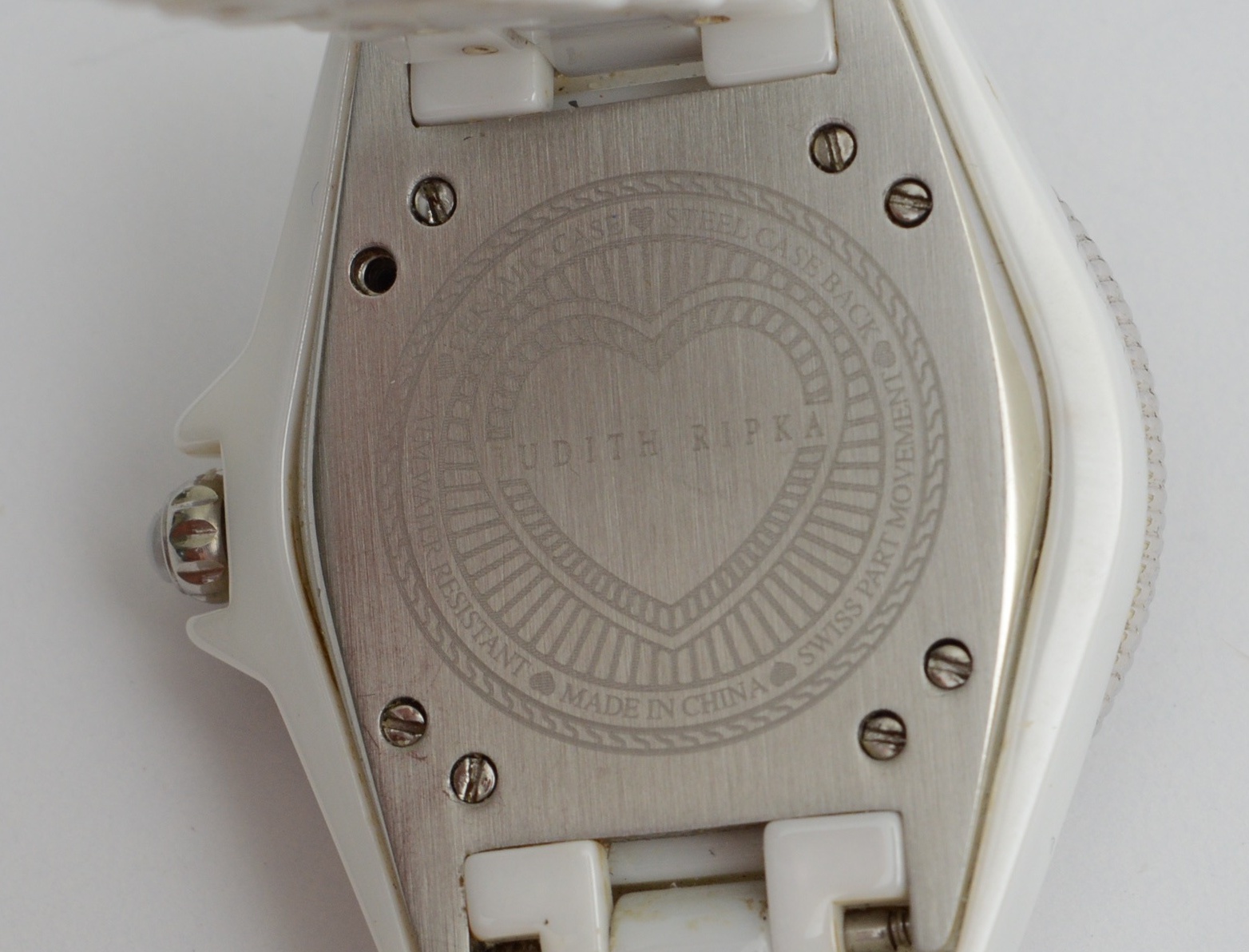 Judith Ripka Ceramic and Glass Crystal Watch